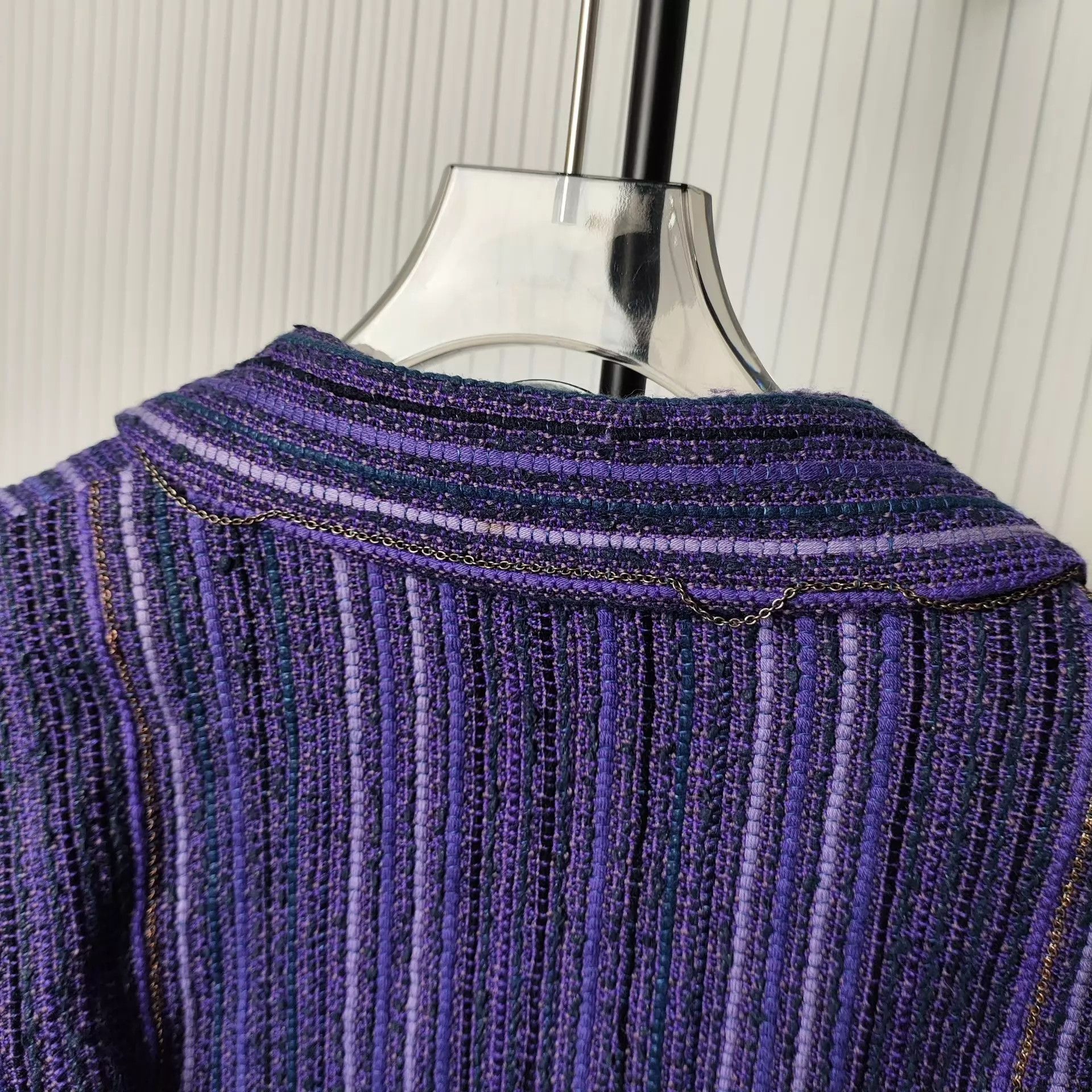 Chanel CHANEL Purple Wool Blazer 38 250712MMK2L02 Size S / US 4 / IT 40 - 6 Thumbnail