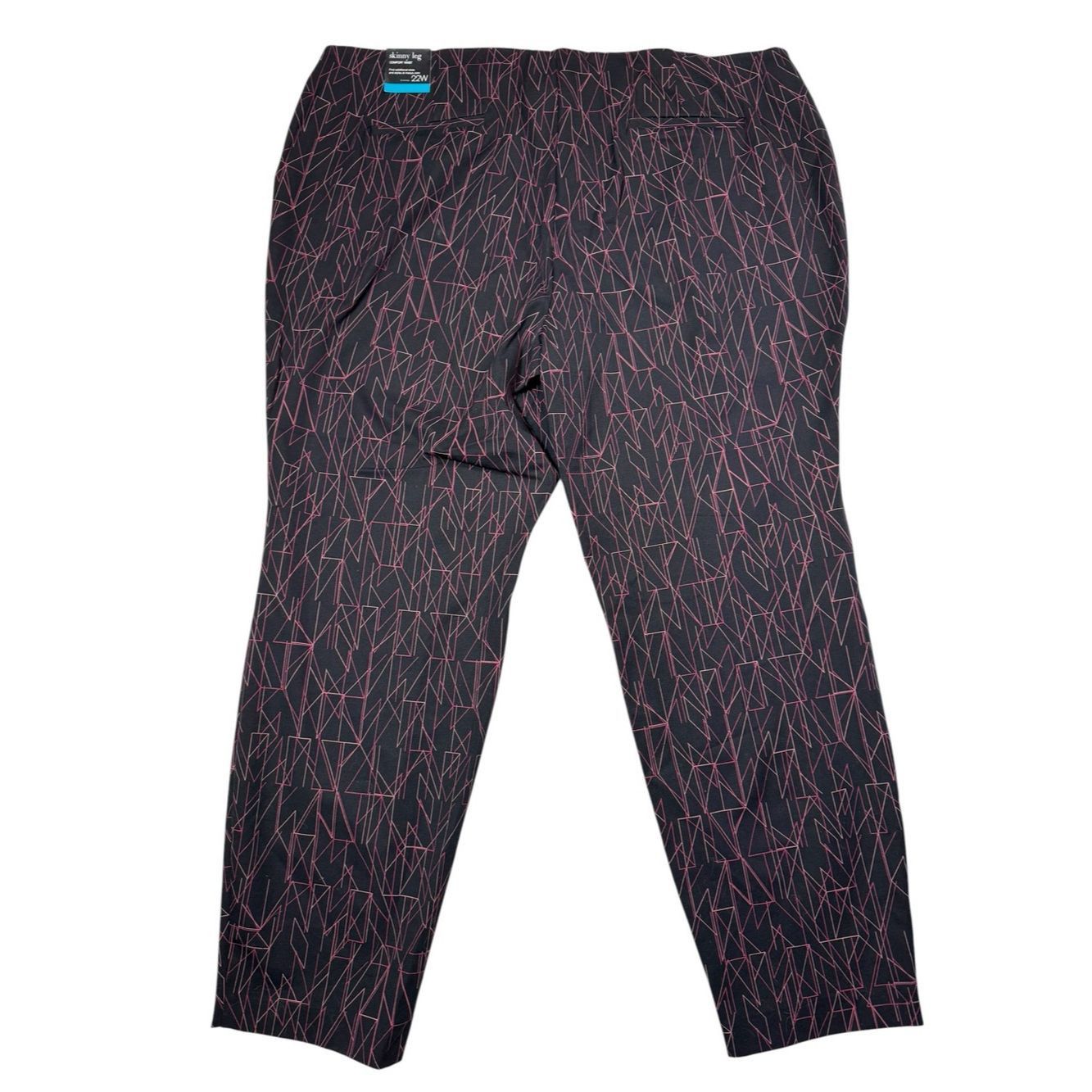 Alfani NWT New Alfani Straight Leg Black Graphic Lines Print Pant Size 42" / US 20 - 3 Thumbnail