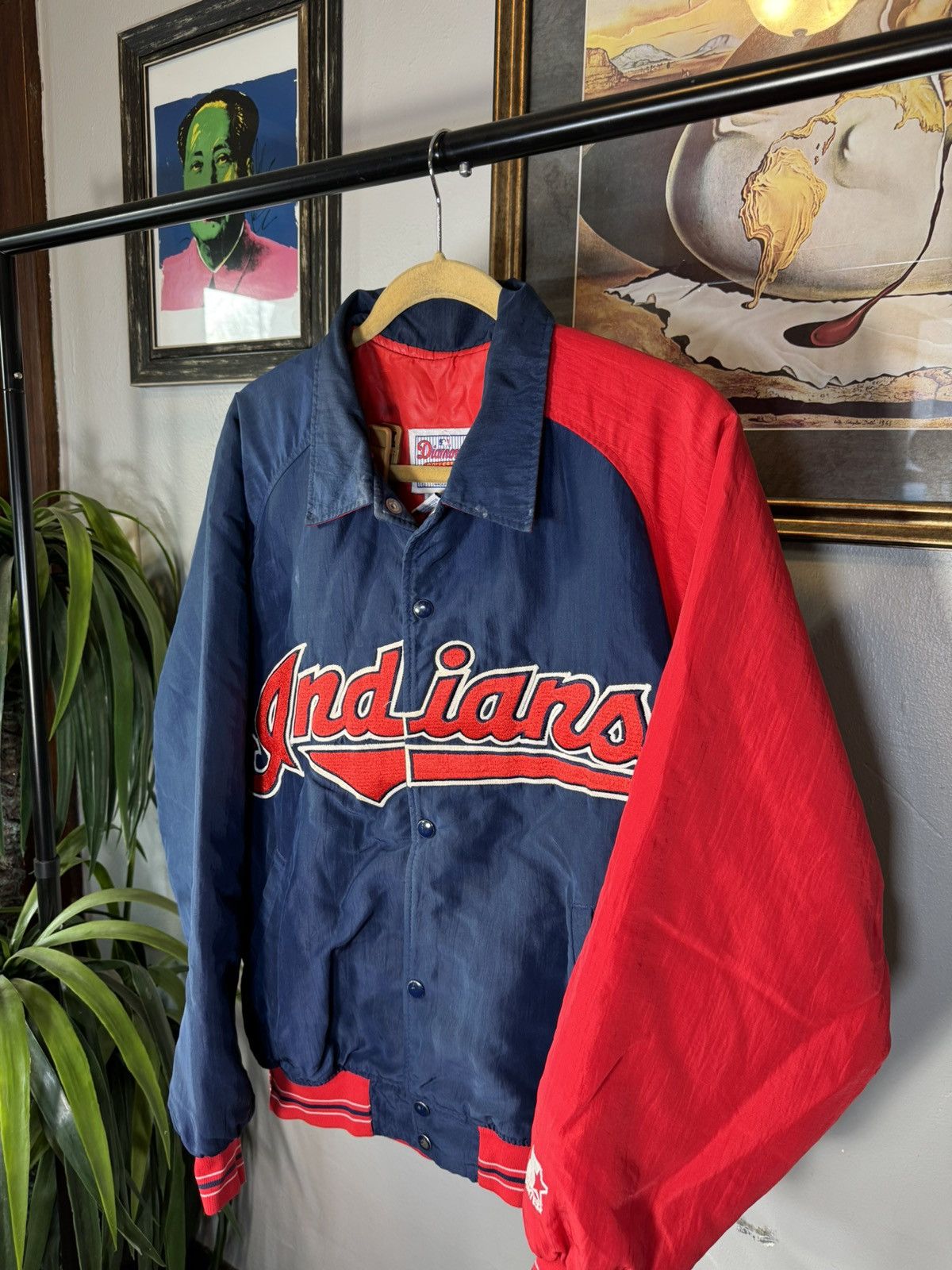 Starter × Vintage Vintage Cleveland Indians Diamond Collection Starter Jacket Size US XL / EU 56 / 4 - 2 Thumbnail