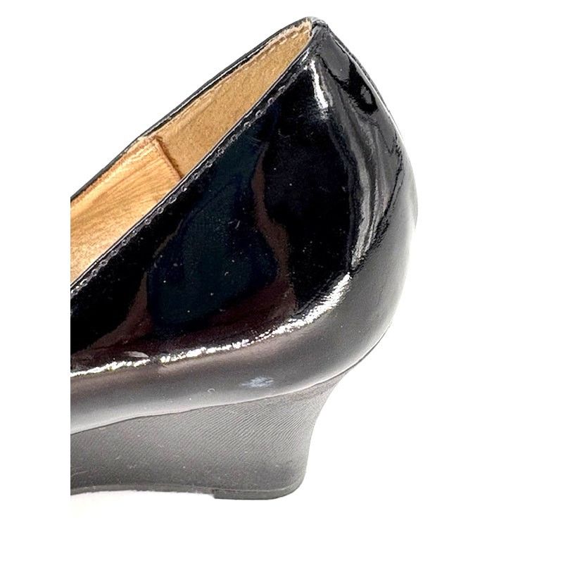 Lilly Pulitzer Lilly Pulitzer Patent Leather Peep Toe 3” Wedges in Black Size US 7.5 / IT 37.5 - 6 Thumbnail