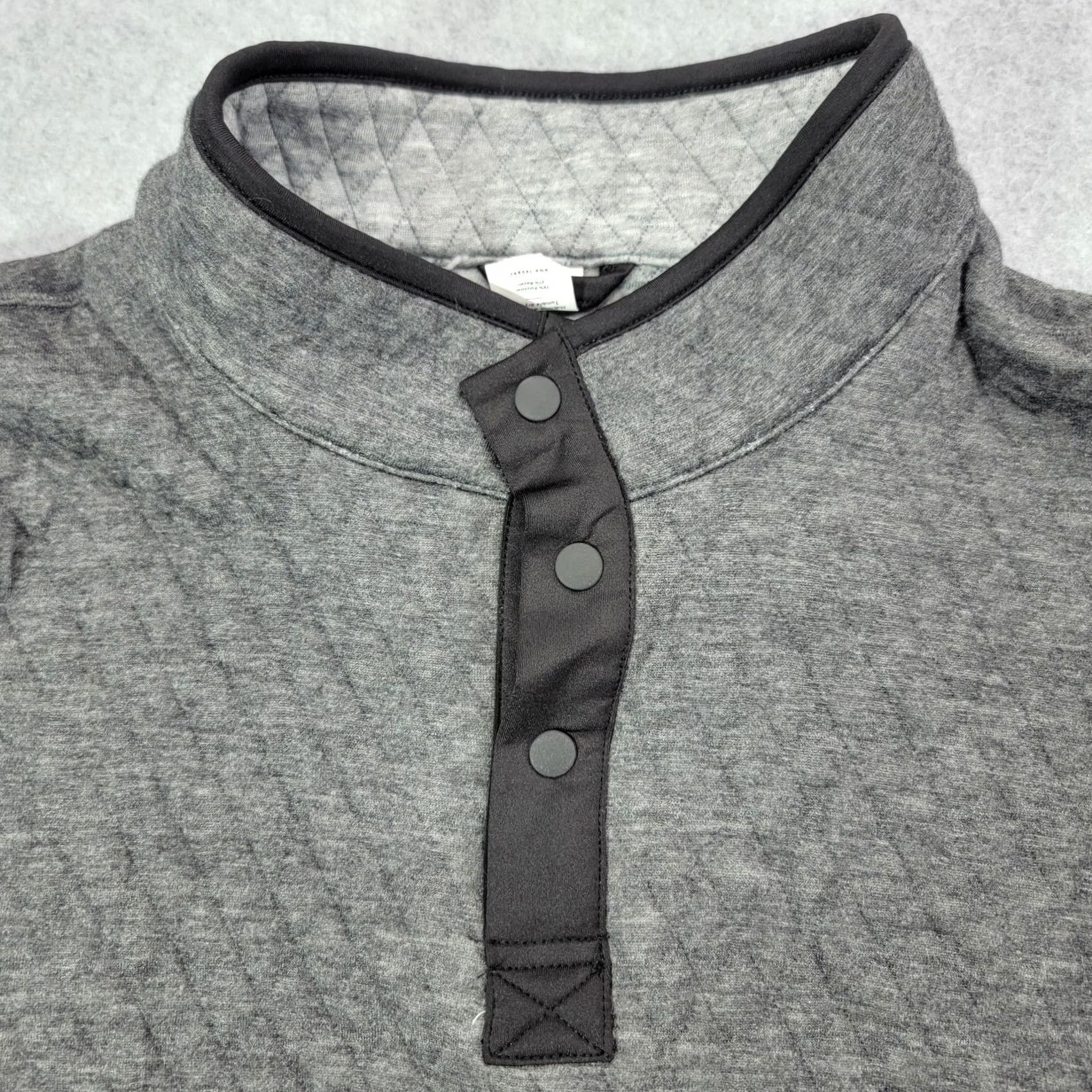 Marine Layer Marine Layer Sweatshirt Mens M Gray Mock Neck Snap Henley Quilted Thermal Size US M / EU 48-50 / 2 - 2 Thumbnail