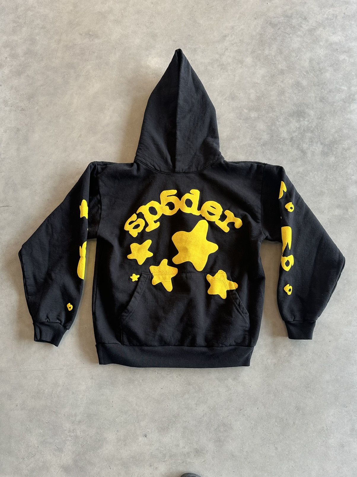 Spider Sp5der Beluga Hoodie Onyx/Yellow | Grailed