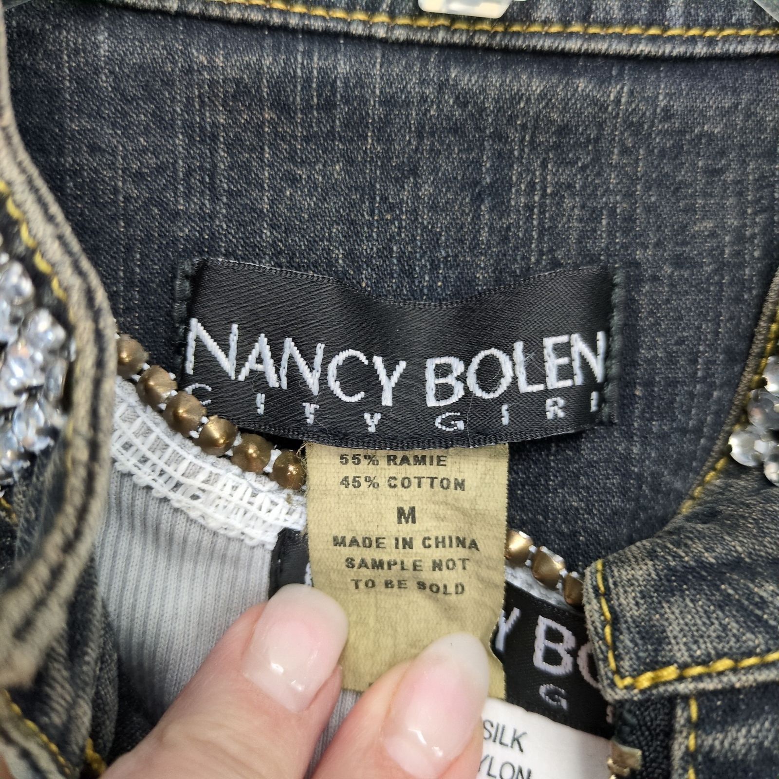 Vintage Nancy Bolen City Girl 3pc Set Rhinestone Jacket, Jeans, Tank Size M / US 6-8 / IT 42-44 - 8 Thumbnail