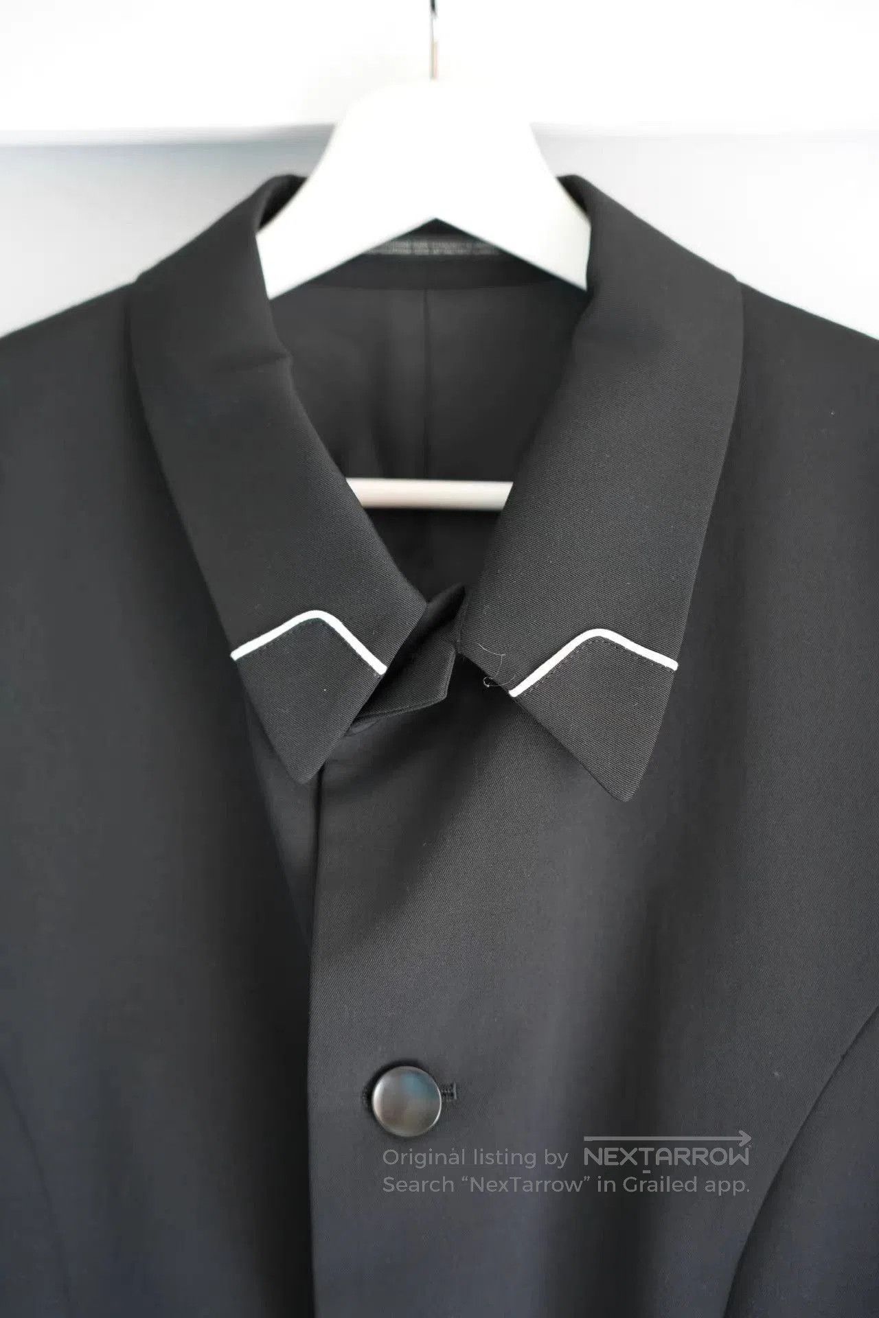 Yohji Yamamoto Black Collared Button. Size US L / EU 52-54 / 3 - 4 Thumbnail