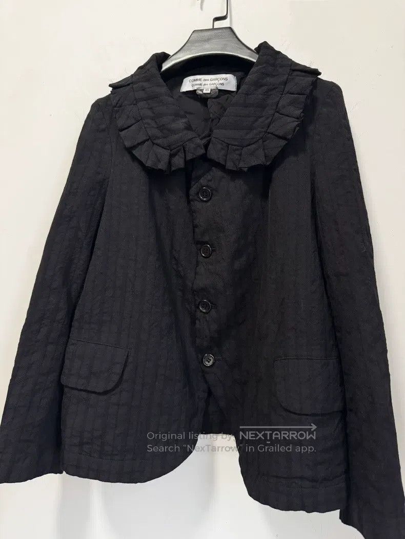 Comme des Garcons Comme Des Garcons Lace Collar Stripe Black Patterned Coat Size XS / US 0-2 / IT 36-38 - 3 Thumbnail