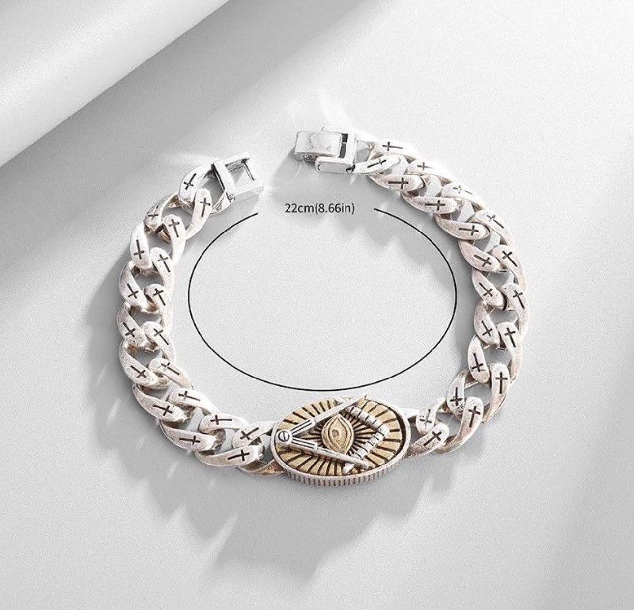 Jewelry Vintage Retro Masonic Symbol Bracelet Chain Size ONE SIZE - 2 Thumbnail