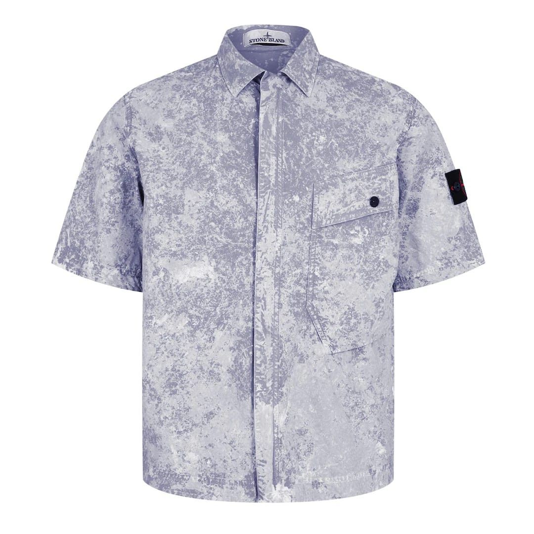 Stone Island o1g2r1mq0526 Fine Canvas Cotton Short Sleeve Overshirt Grey Size US L / EU 52-54 / 3 - 1 Thumbnail