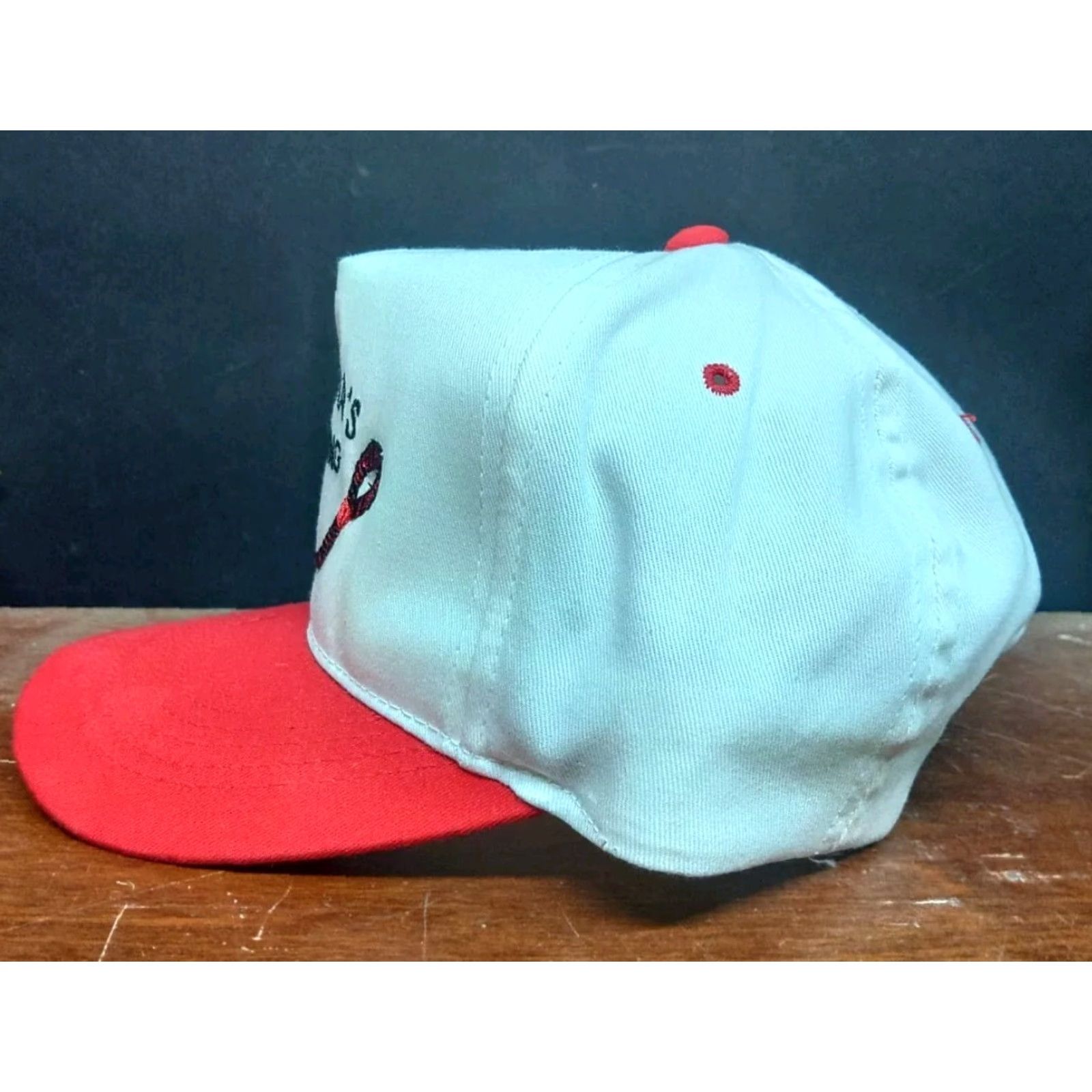 Vintage VTG 80s Carolina's Rigging White Red Snapback Hat One Size Men Cotton Foam Canvas Adjustable Trucker 80s Fisherman Vintage Size ONE SIZE - 5 Thumbnail