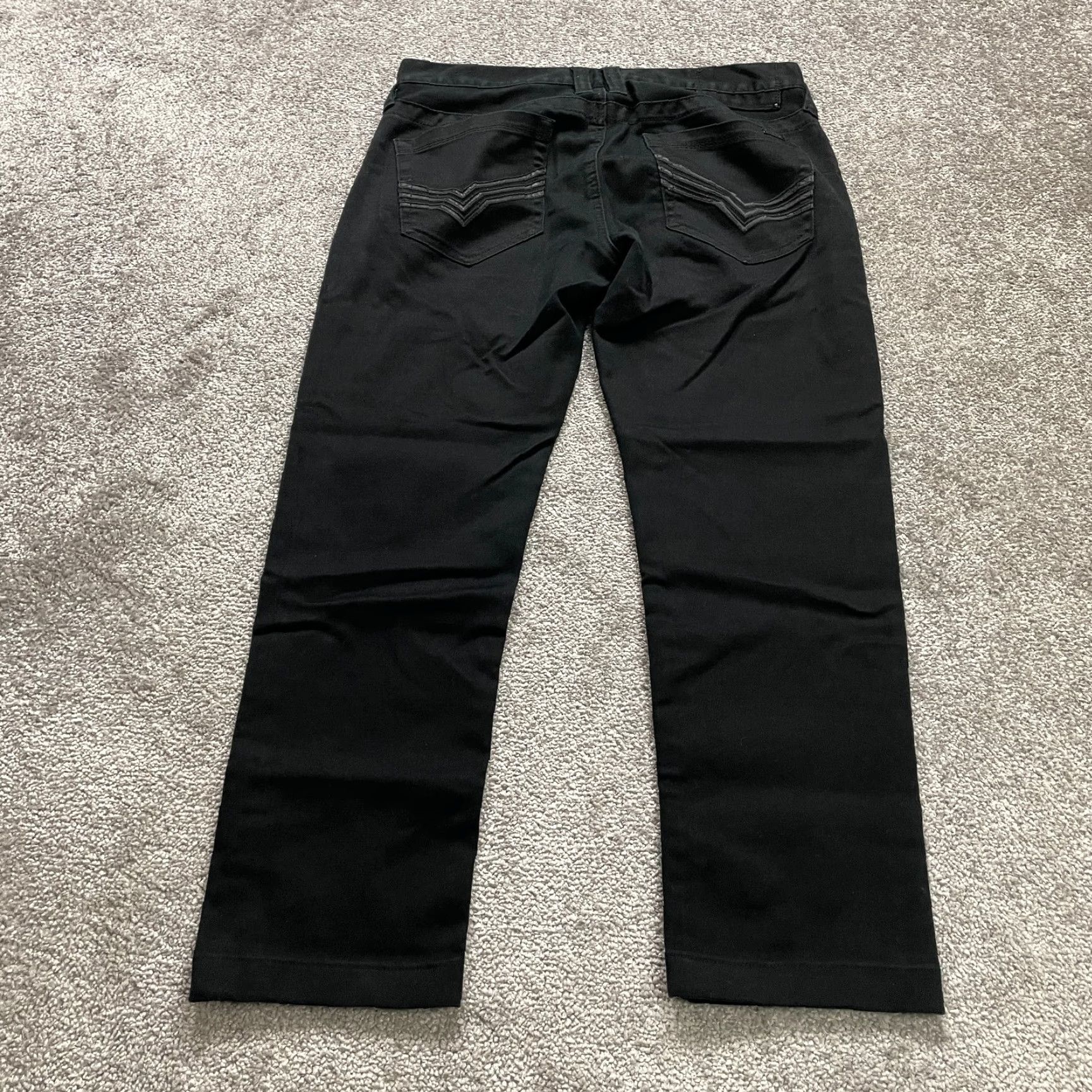 Guess VINTAGE GUESS Drexel Skinny Chino Pants Women 33x26 Black Dark Wash Mid Rise Cotton Blend Slim Womens Black 90s? Size 24" / US 00 / IT 34 - 2 Thumbnail