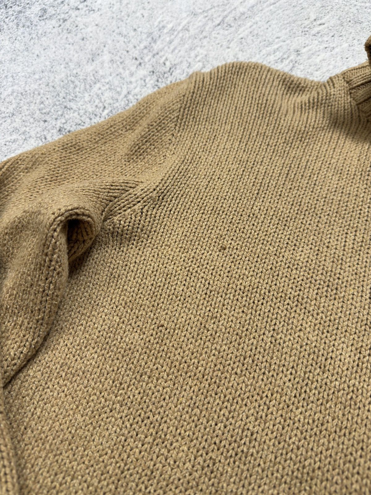 Polo Ralph Lauren Vintage Polo Ralph Lauren 1/4 Zip Cotton Knit Sweater Beige Size US M / EU 48-50 / 2 - 6 Thumbnail
