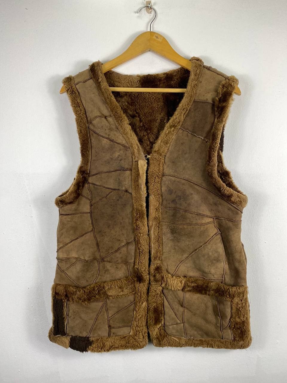 Leather houston leather patchwork vest fur lining nice design Size US L / EU 52-54 / 3 - 1 Thumbnail