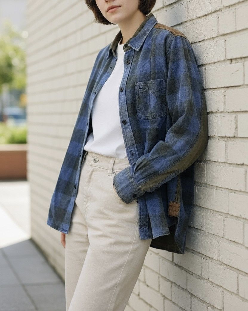 Junya Watanabe Junya watanabe cdg man AD2010 hybrid washed flannel shirt Size US S / EU 44-46 / 1 - 2 Thumbnail