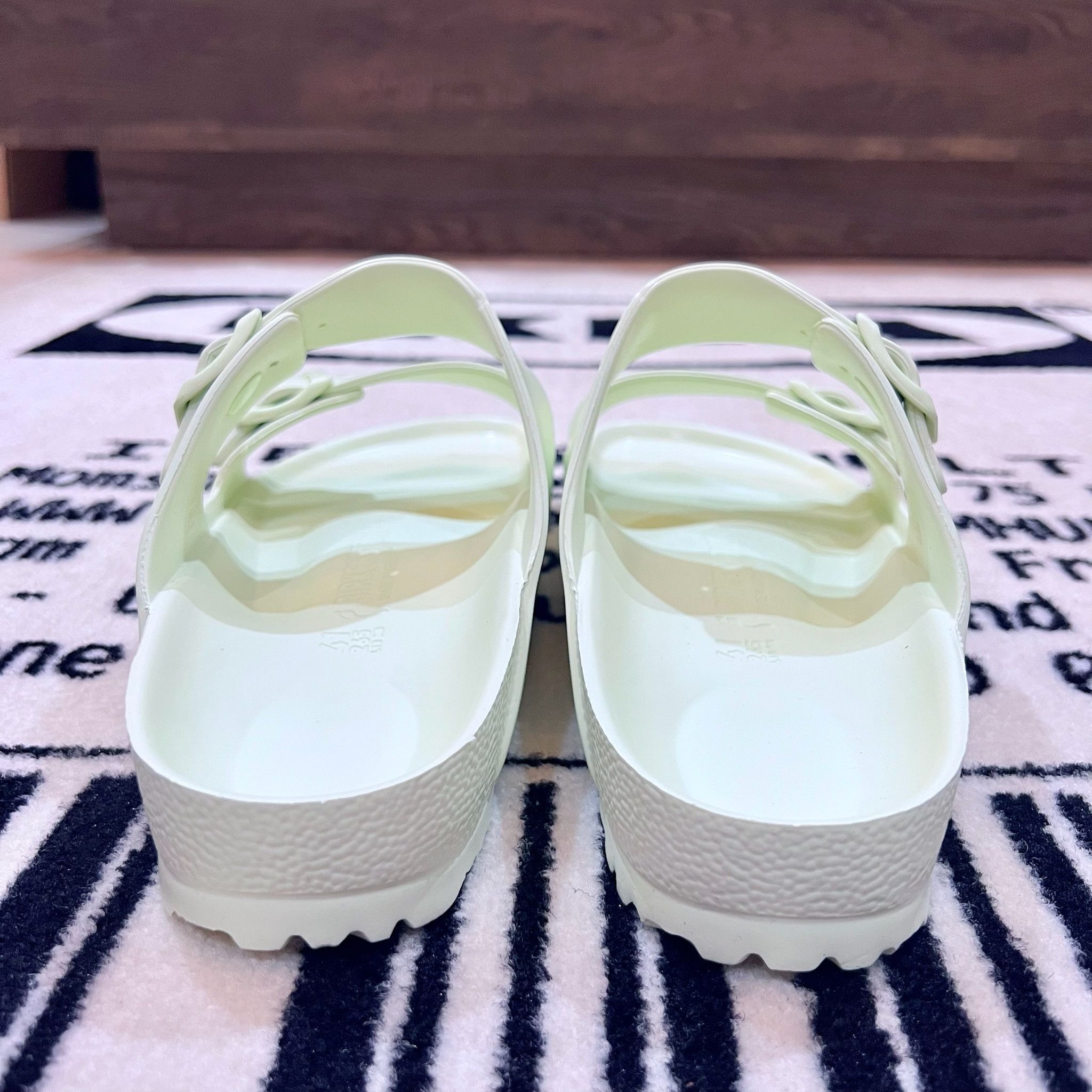 Birkenstock Birkenstock Arizona EVA Rubber Strap Sandal - Faded Lime. Size US 11 / IT 41 - 5 Thumbnail