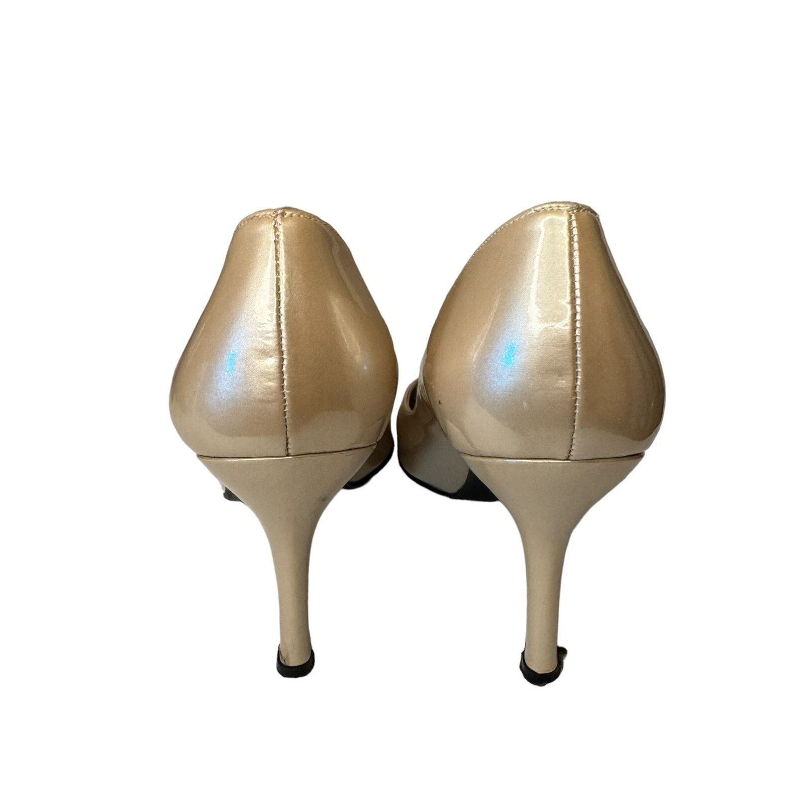 Stuart Weitzman Stuart Weitzman Nouveau Patent Leather Champagne Heels Size US 7.5 / IT 37.5 - 4 Thumbnail