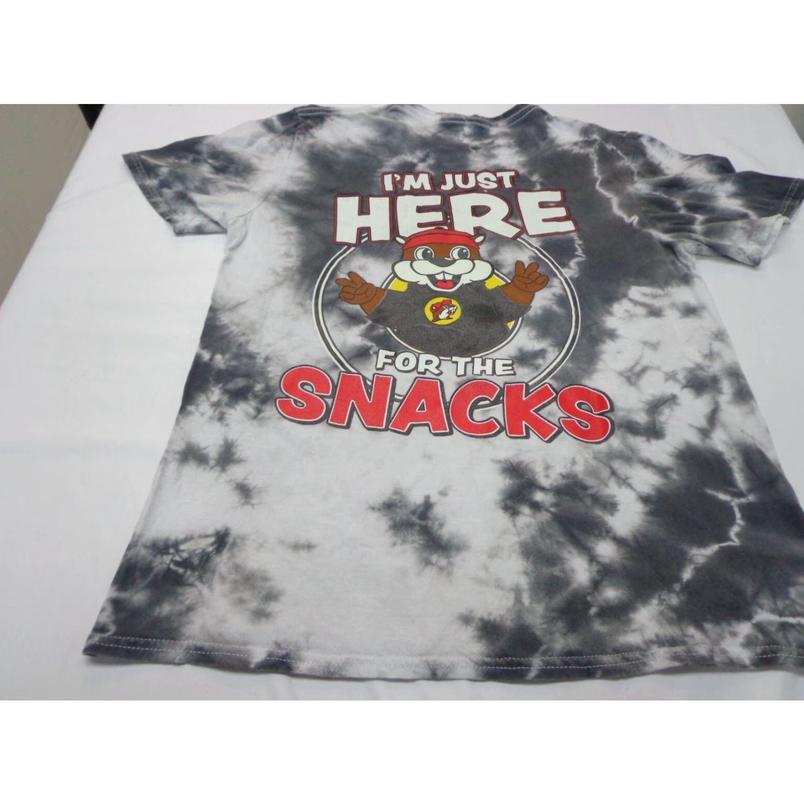 Vintage Buc-ee's T-Shirt Short Sleeve XL Black Cotton Men "Just Here for the Snacks" Tie Dye Size US XL / EU 56 / 4 - 8 Thumbnail