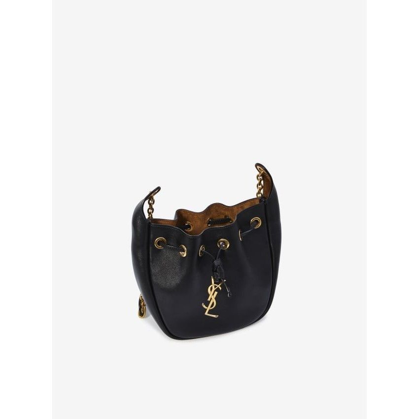 Saint Laurent Paris SAINT LAURENT Supple Black Leather Bucket Bag New & Authenti Size ONE SIZE - 5 Thumbnail