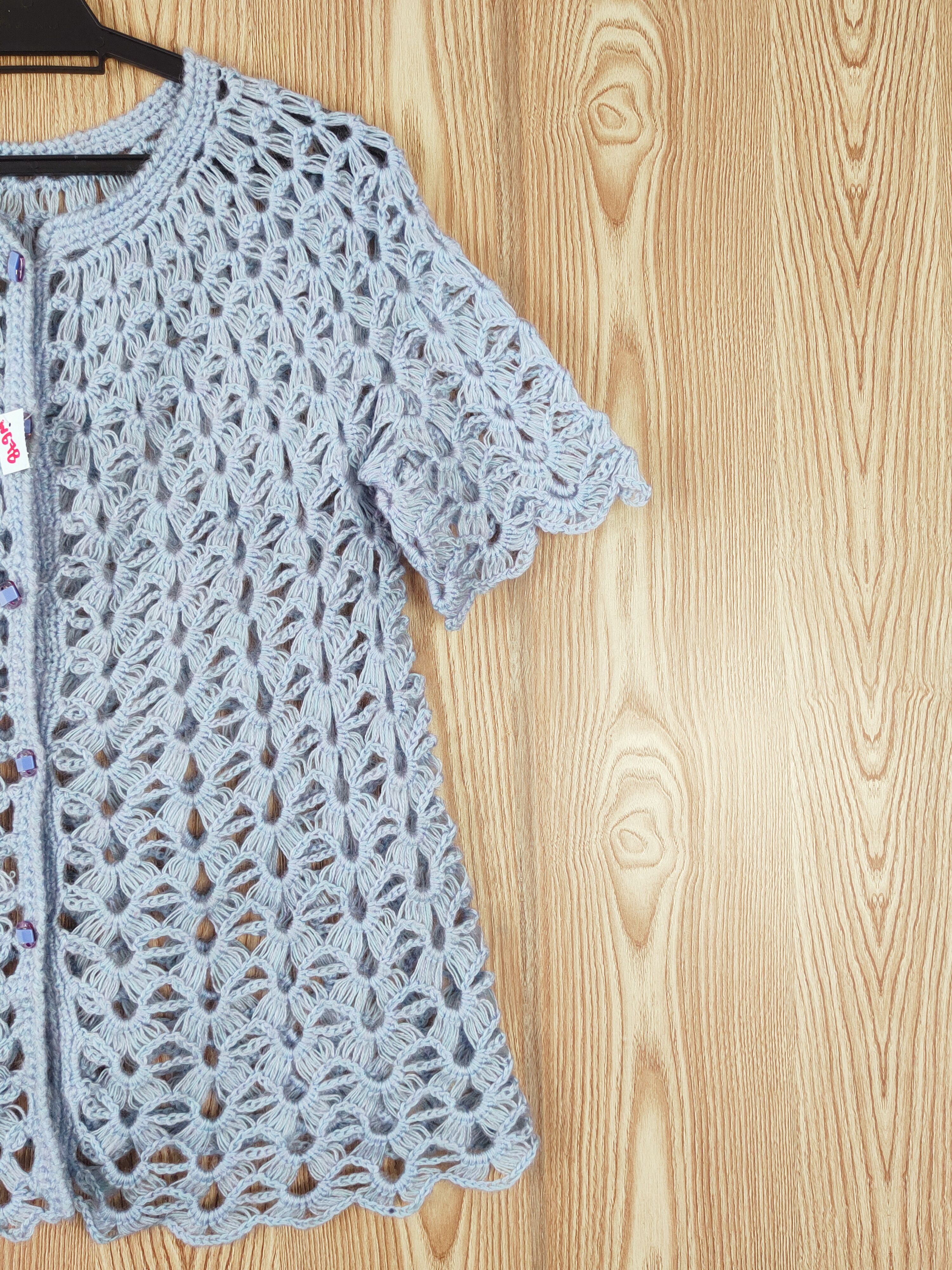 Japanese Brand Japan vintage Crochet Mesh Net Knitwear Button Ups #W678 Size S / US 4 / IT 40 - 5 Thumbnail