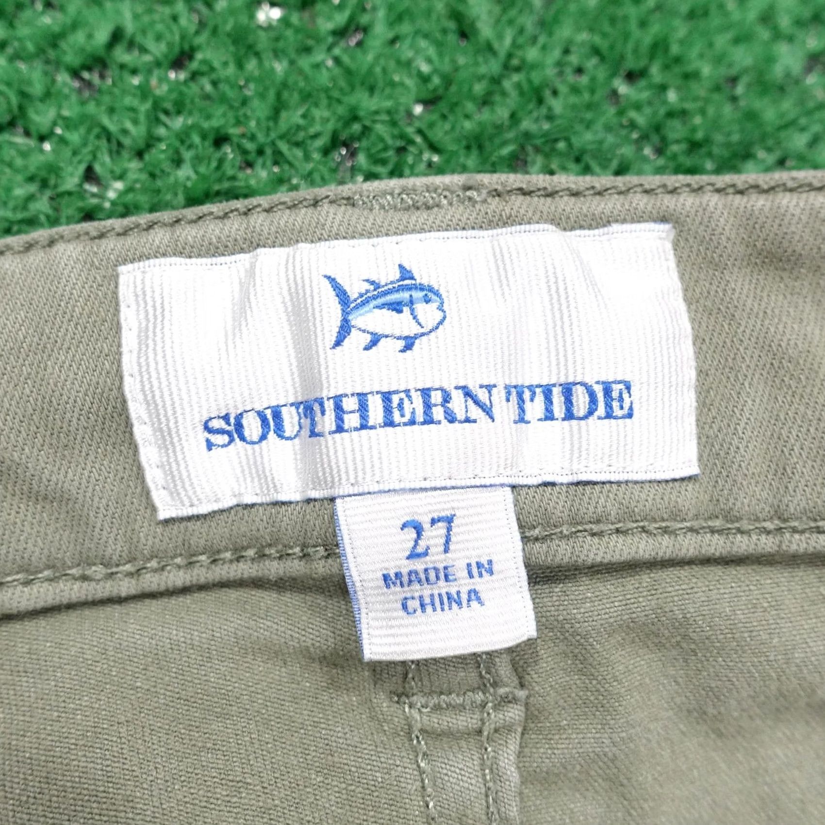 Southern Tide Southern Tide Womens Skinny Slim Stretch Denim Jeans 27 Green Embroidered 28x29 Size 27" / US 4 / IT 40 - 7 Thumbnail