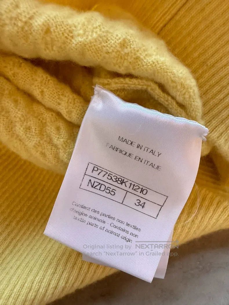 Chanel Chanel 24a detachable sleeve collar yellow cashmere cardig Size XXS / US 00 / IT 34 - 5 Thumbnail