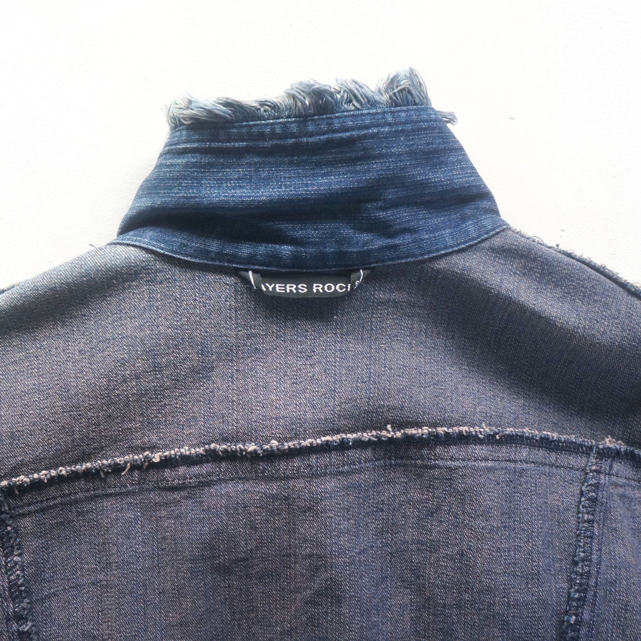 Japanese Brand Ayers Rock Dark Blue Fringe Denim Jacket Size M / US 6-8 / IT 42-44 - 5 Thumbnail