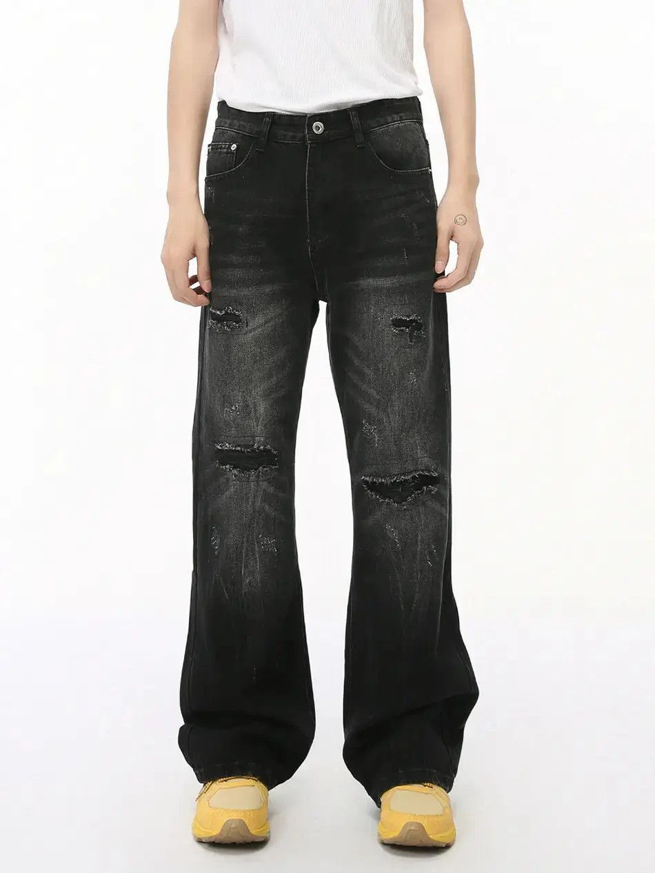 Japanese Brand Retro loose high street ripped jeans Size US 32 / EU 48 - 4 Thumbnail