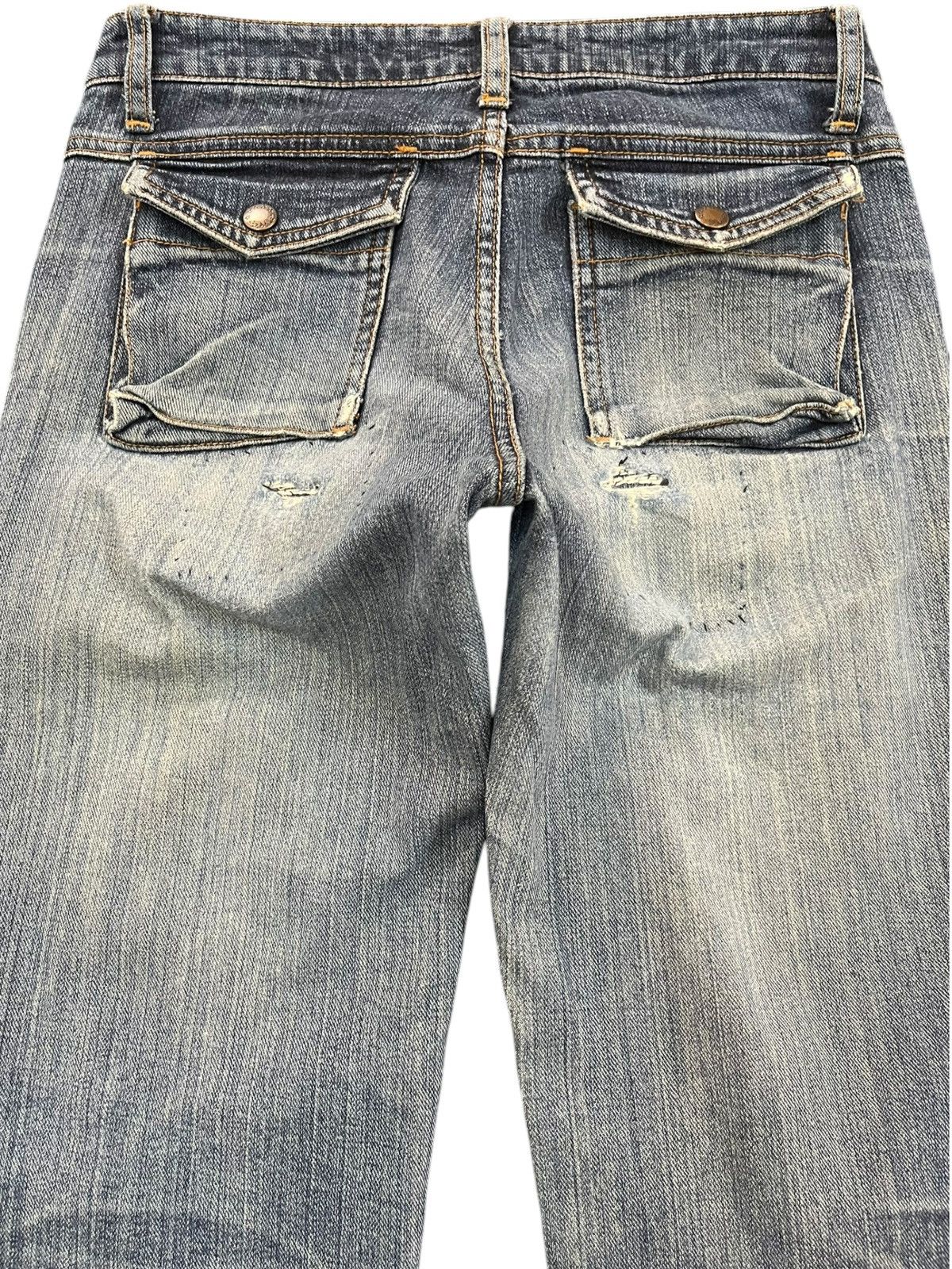 Japanese Brand Vintage Dear Heart Flare Distressed Bush Pants Denim Size US 28 / EU 44 - 8 Thumbnail