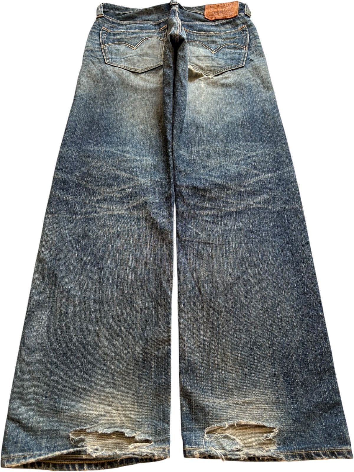 Levi's Vintage 90s Levis 503 Mud Wash Ripped Loose Baggy Jeans Size US 34 / EU 50 - 2 Thumbnail