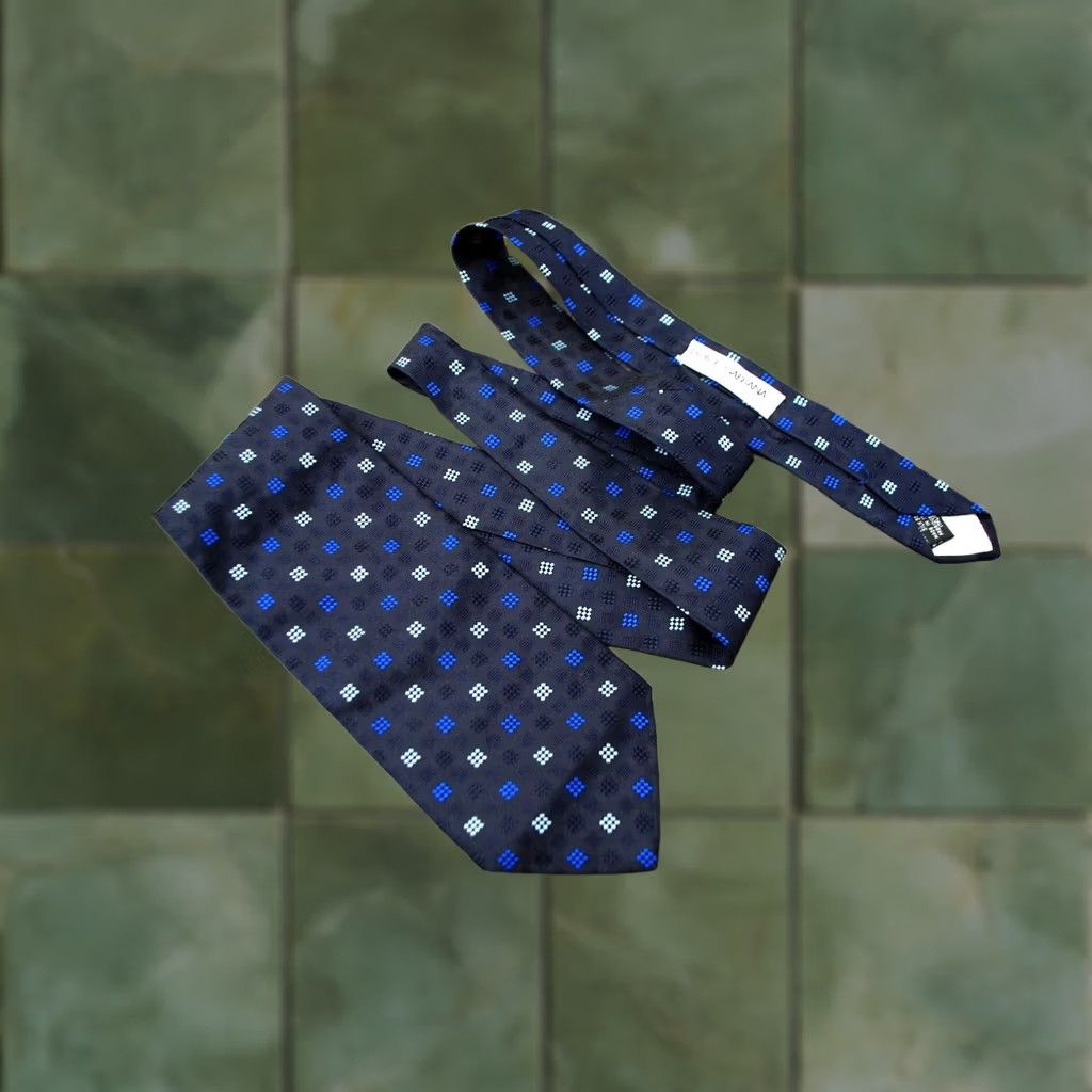 Dolce & Gabbana DOLCE&GABBANA DARK BLUE GEOMETRIC PATTERN 100% SILK TIE MENS NECKTIE ITALY Size ONE SIZE - 1 Thumbnail