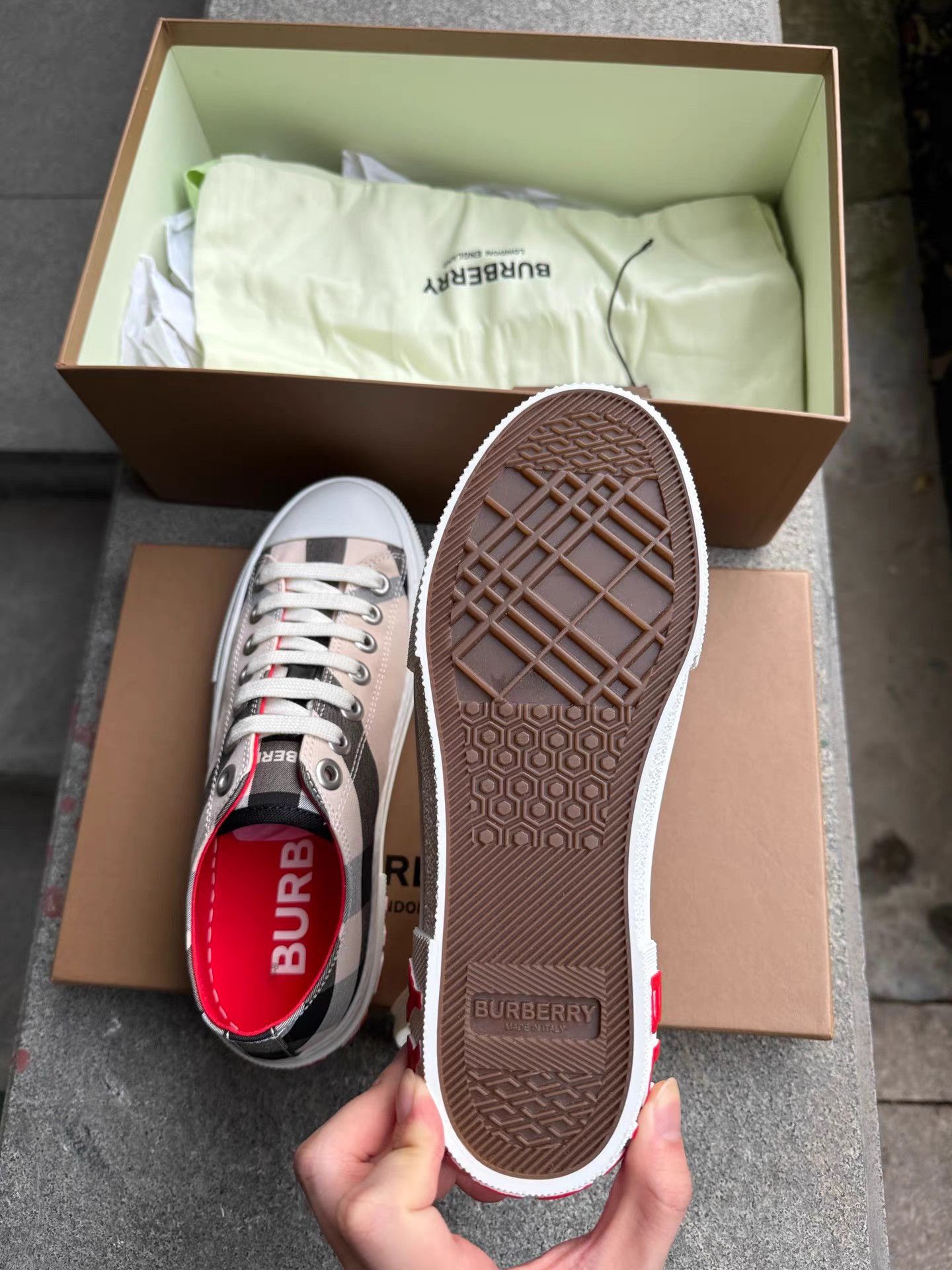 Burberry Burberry Check Canvas Sneakers K6 Size US 6 / IT 36 - 7 Thumbnail