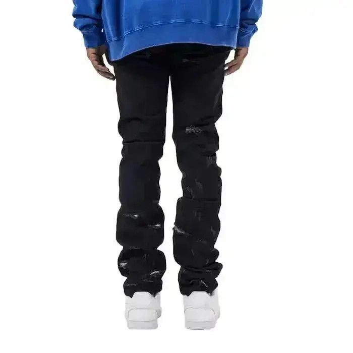 Japanese Brand Black Stacked Denim Jeans Size US 32 / EU 48 - 5 Thumbnail