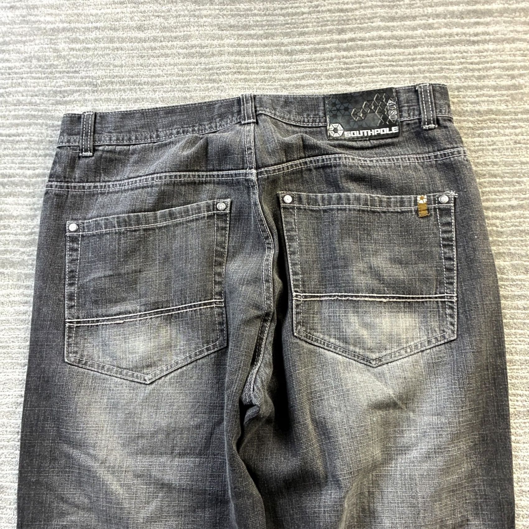 Southpole VINTAGE Southpole Jeans Mens 38 Black Denim Pants Y2K Baggy Gold Tab Mens Jeans Wide-Leg 5-Pocket Hip Hop Inseam 32 Size US 38 / EU 54 - 5 Thumbnail
