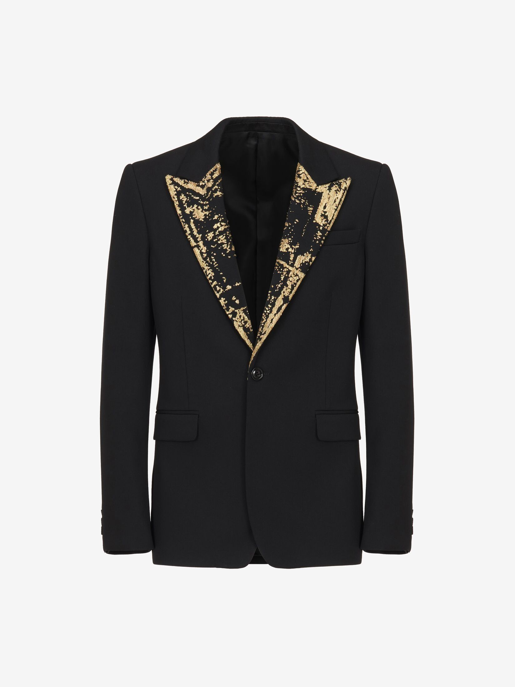 Alexander McQueen o1w1db10725 Embroidered Single-Breasted Jacket in Black Size US XL / EU 56 / 4 - 3 Thumbnail