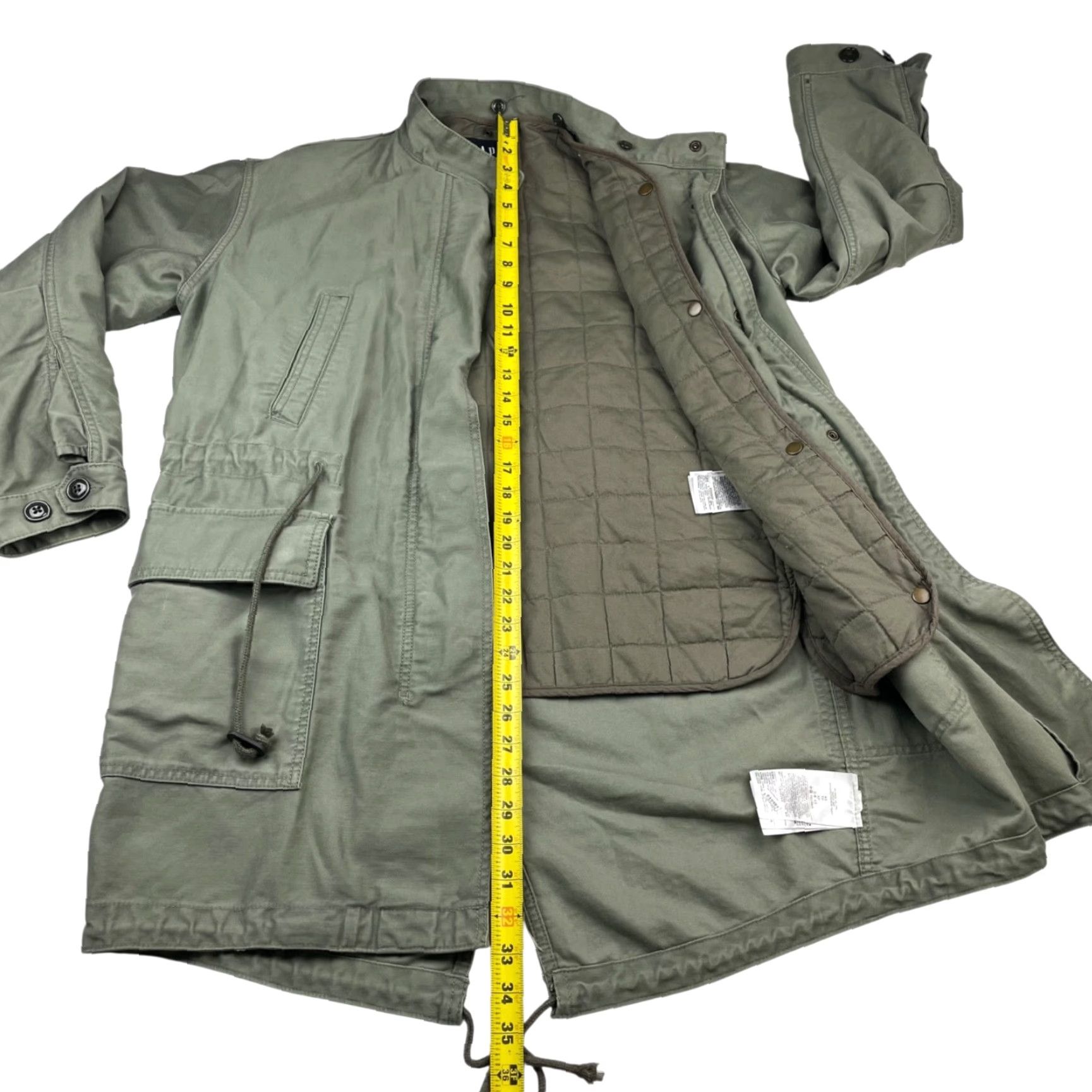 Gap Gap Military Jacket XS Green 100% Cotton Full Zip Removable Quilted Lining Mens Size US XS / EU 42 / 0 - 7 Thumbnail