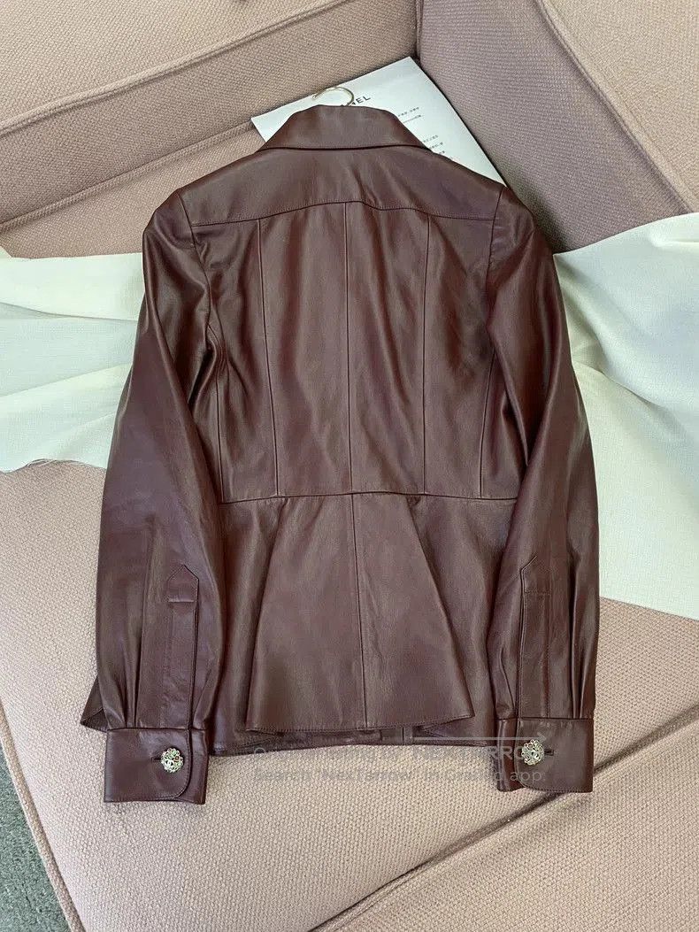 Chanel Chanel 22K Bordeaux Red Leather Jacket. Size US M / EU 48-50 / 2 - 4 Thumbnail