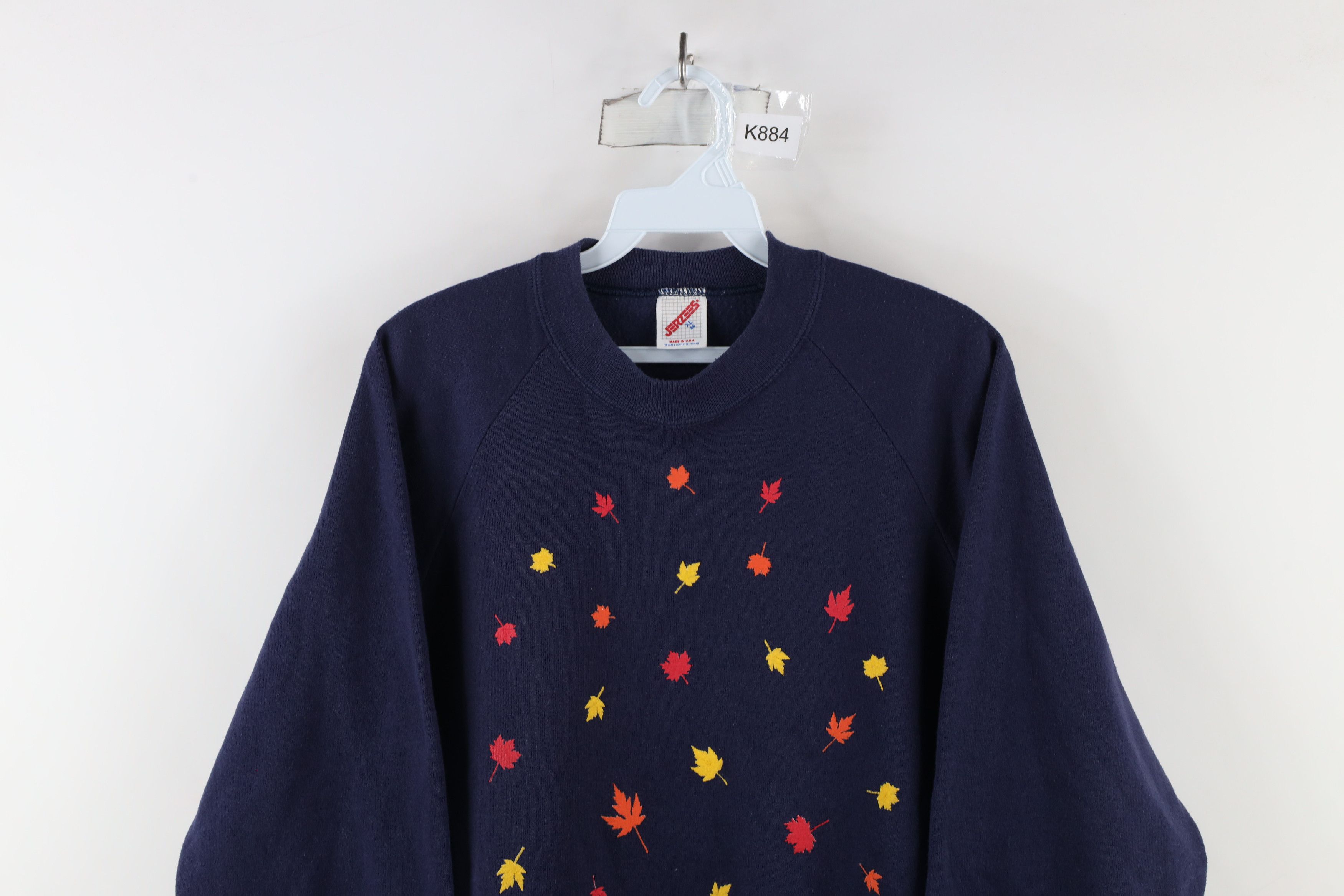 Vintage Vintage 90s Streetwear Out Autumn Leaves Sweatshirt USA Size XL / US 12-14 / IT 48-50 - 2 Thumbnail