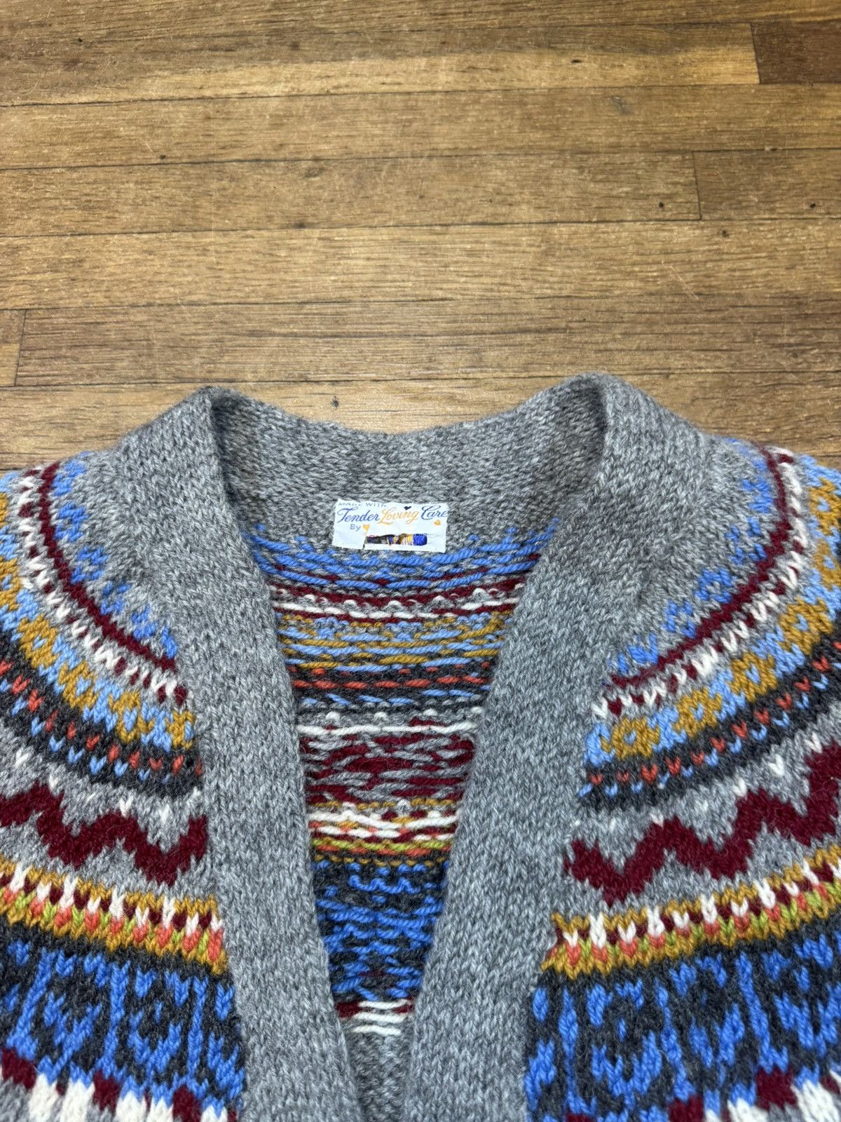 Vintage Vintage Hand Knit Cardigan Sweater Size L / US 10 / IT 46 - 3 Thumbnail