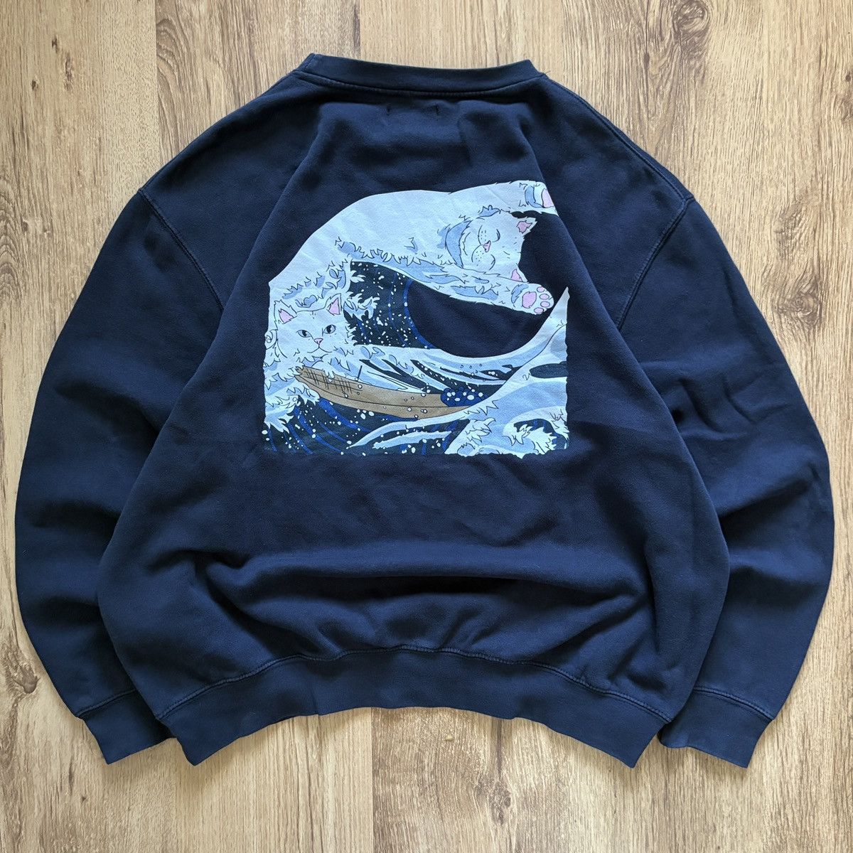 RIPNDIP Y2K Skater Navy RIPNDIP Great wave of nerm graphic sweater Size US L / EU 52-54 / 3 - 1 Thumbnail