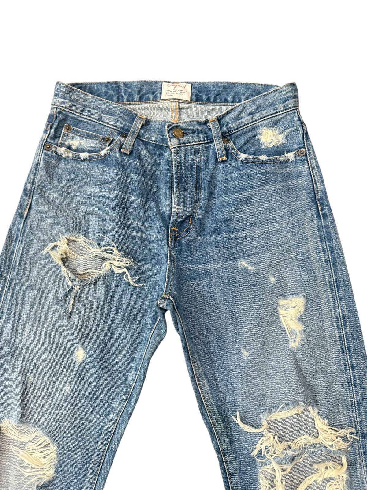 Denime JAPAN BRAND RIPPED DENIM UNGRID SELVEDGE Size US 29 - 7 Thumbnail
