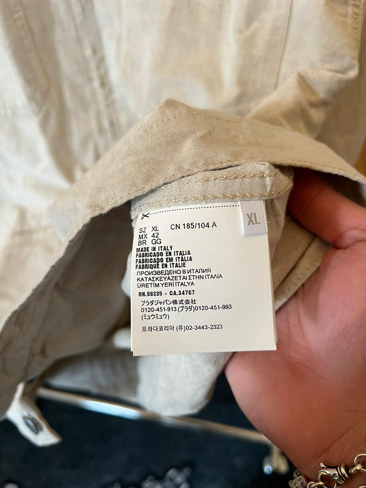 Prada Prada Linen Zip Up Jacket Size US XL / EU 56 / 4 - 4 Thumbnail