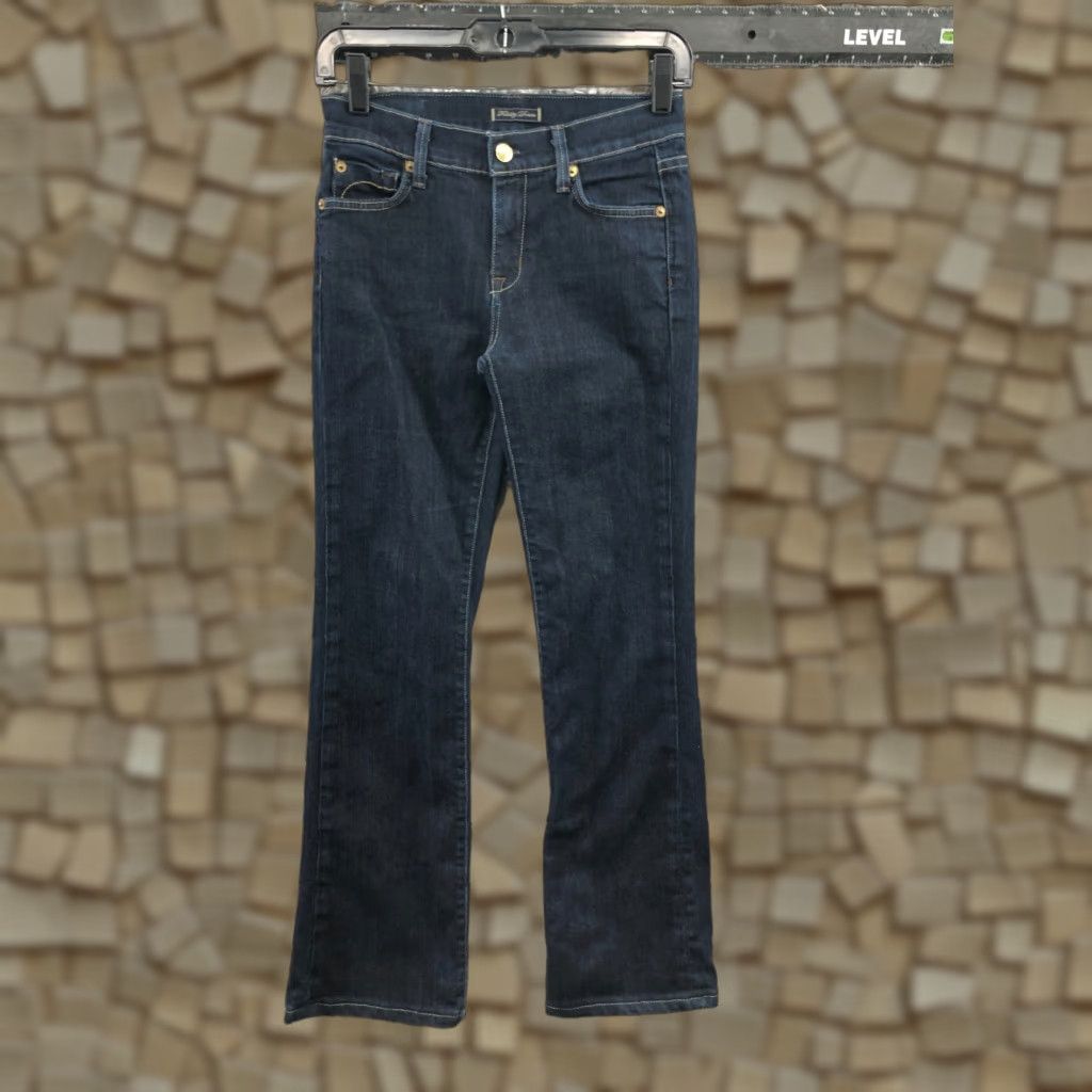 Vintage Fidelity Denim Bootcut Jeans Women Blue Dark Wash 25 Regular 5-Pocket Denim Cotton ZIP Button Belt Loops Inseam 29in Size 42" / US 20 - 1 Thumbnail