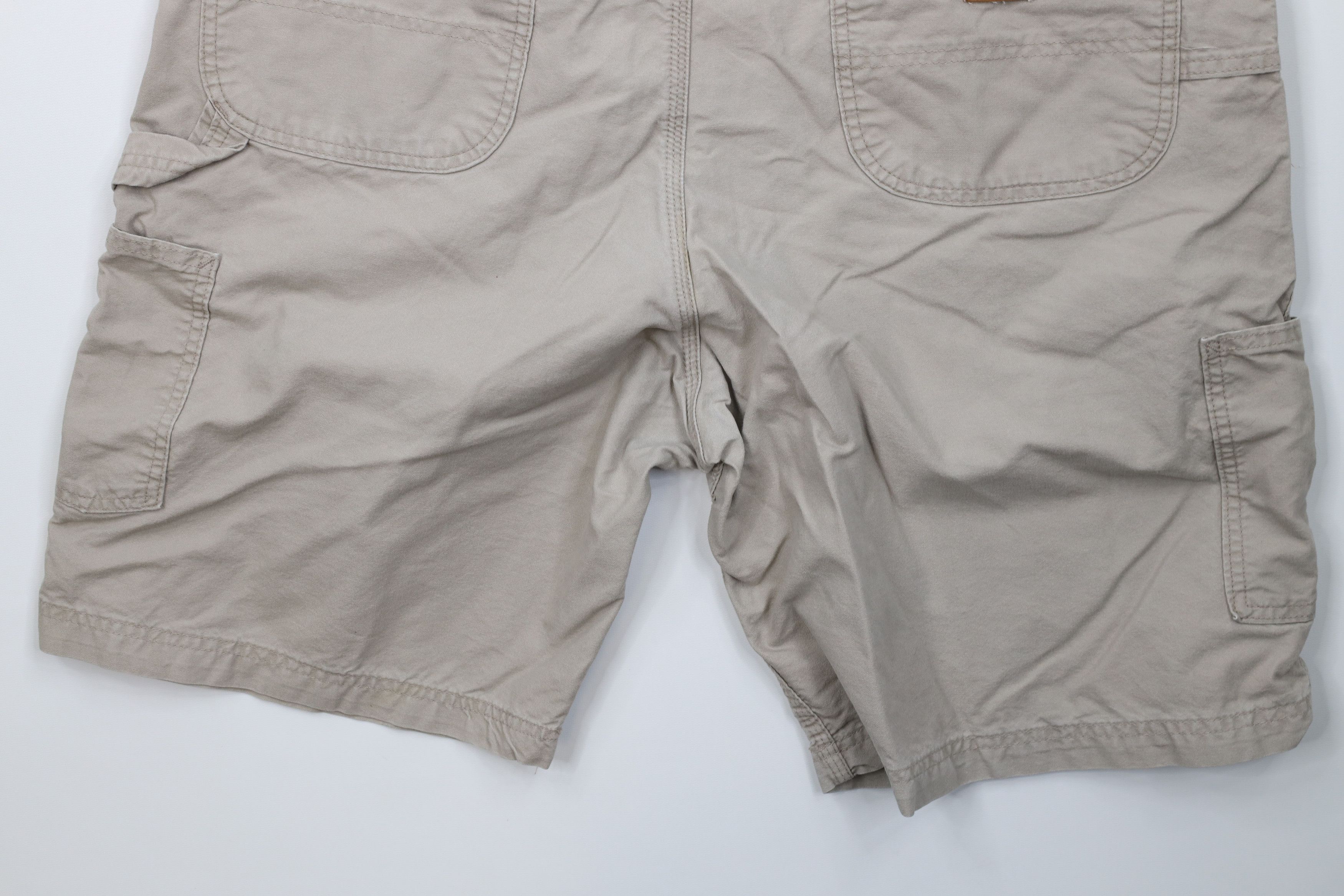 Carhartt Vintage Y2K 2003 Carhartt Spell Dungaree Shorts Beige Cotton Size US 38 / EU 54 - 12 Thumbnail