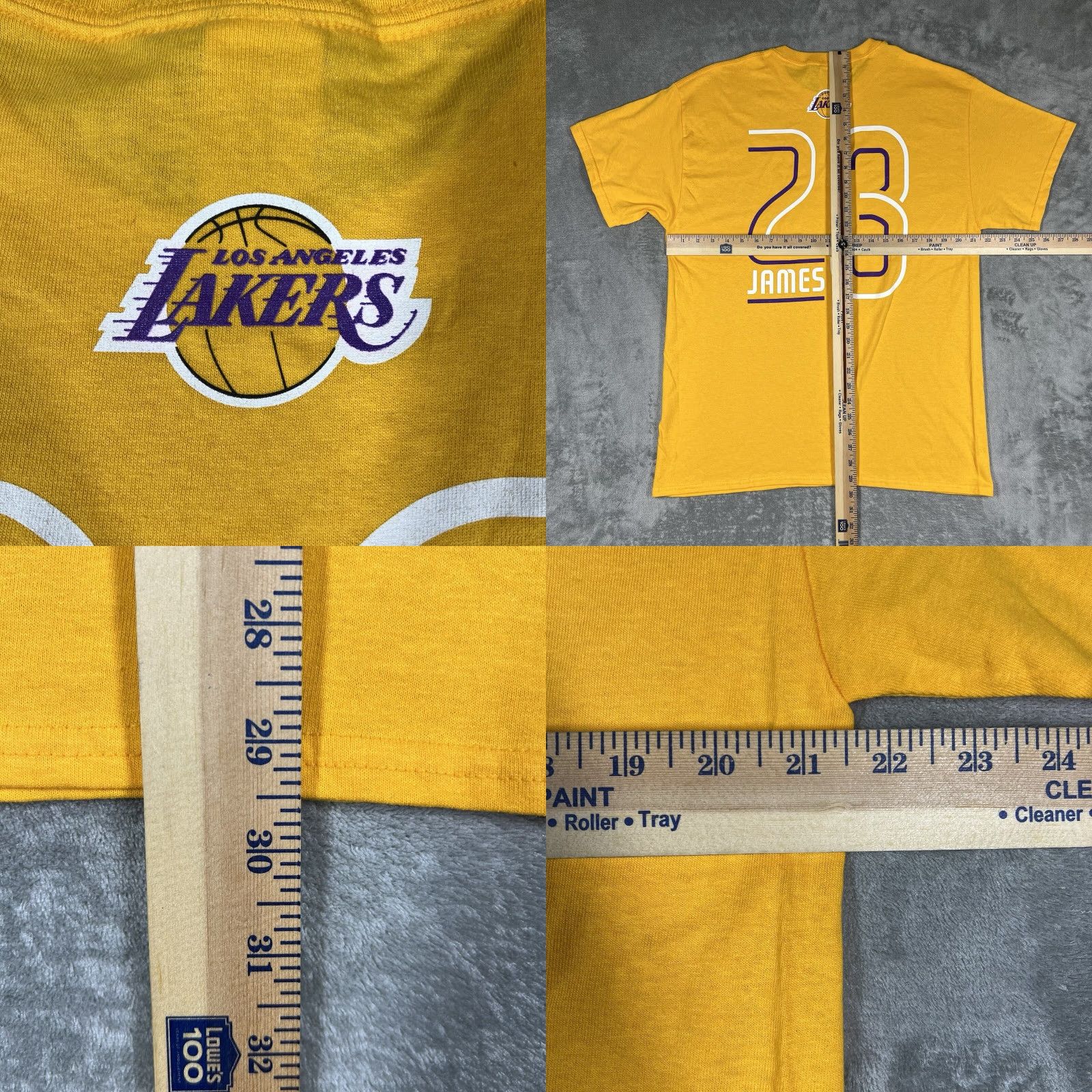 Gildan Gildan T-Shirt Large Los Angeles Lakers LeBron James Yellow Heavy Cotton Men's Size US L / EU 52-54 / 3 - 8 Thumbnail