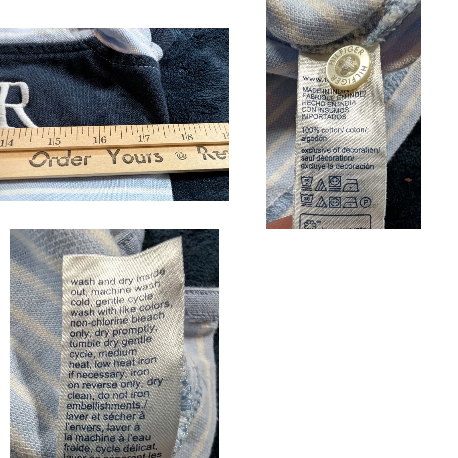 Tommy Hilfiger Tommy Hilfiger Polo Shirt Men's Small Striped Logo Knit 100% Cotton White Blue Logo Polo Mens S Size US S / EU 44-46 / 1 - 8 Thumbnail