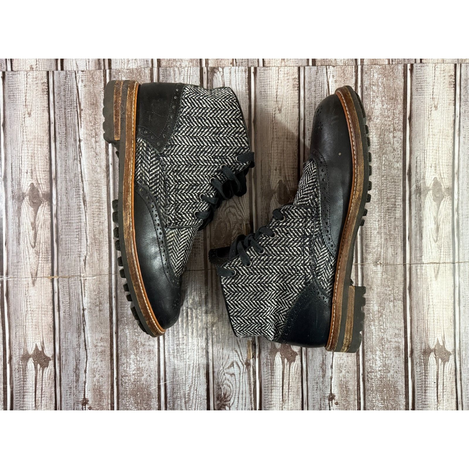 Dsquared2 DSQUARED2 herringbone Wingtip Leahter boots size 43 US 10 co Size US 10 / EU 43 - 3 Thumbnail
