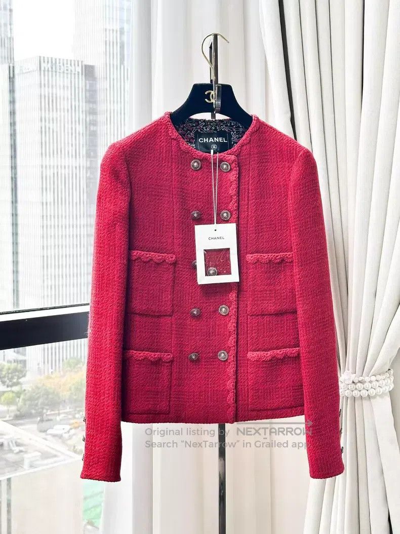 Chanel Chanel Lace double-breasted four-pocket tweed woven long-s Size XXS / US 00 / IT 34 - 2 Thumbnail