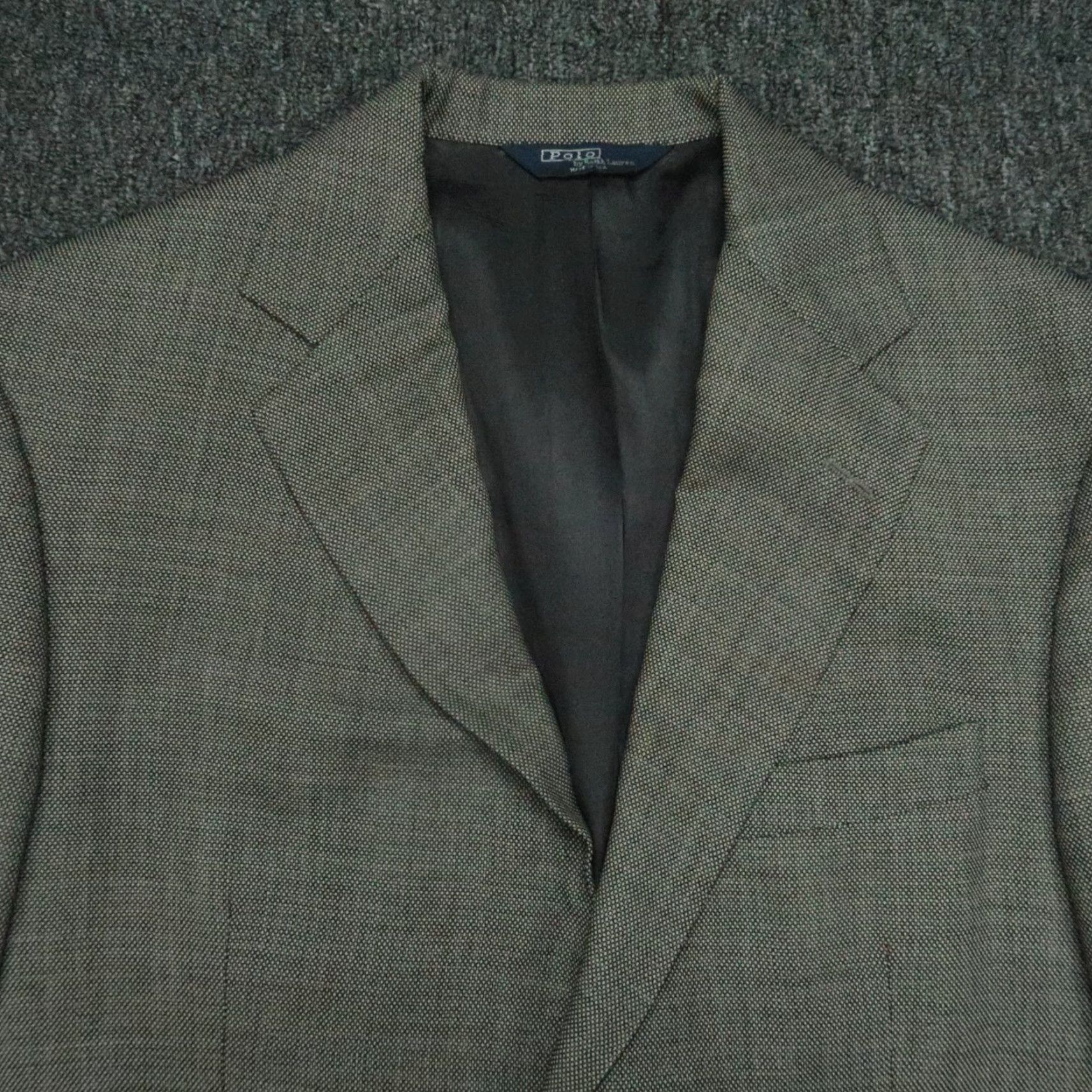 Polo Ralph Lauren VINTAGE Polo Ralph Lauren Blazer 40 Regular Gray Wool Blend Sport Coat Business Casual Mens Size US L / EU 52-54 / 3 - 2 Thumbnail
