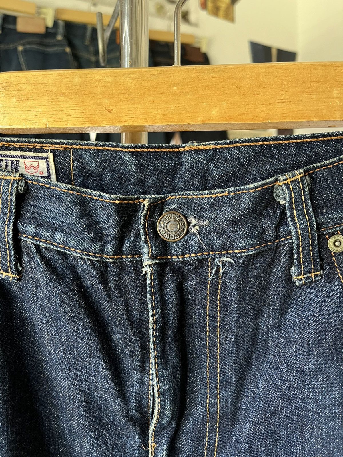 Edwin Vintage 70s Edwin Japan Half Selvedge Denim Size US 31 - 2 Thumbnail