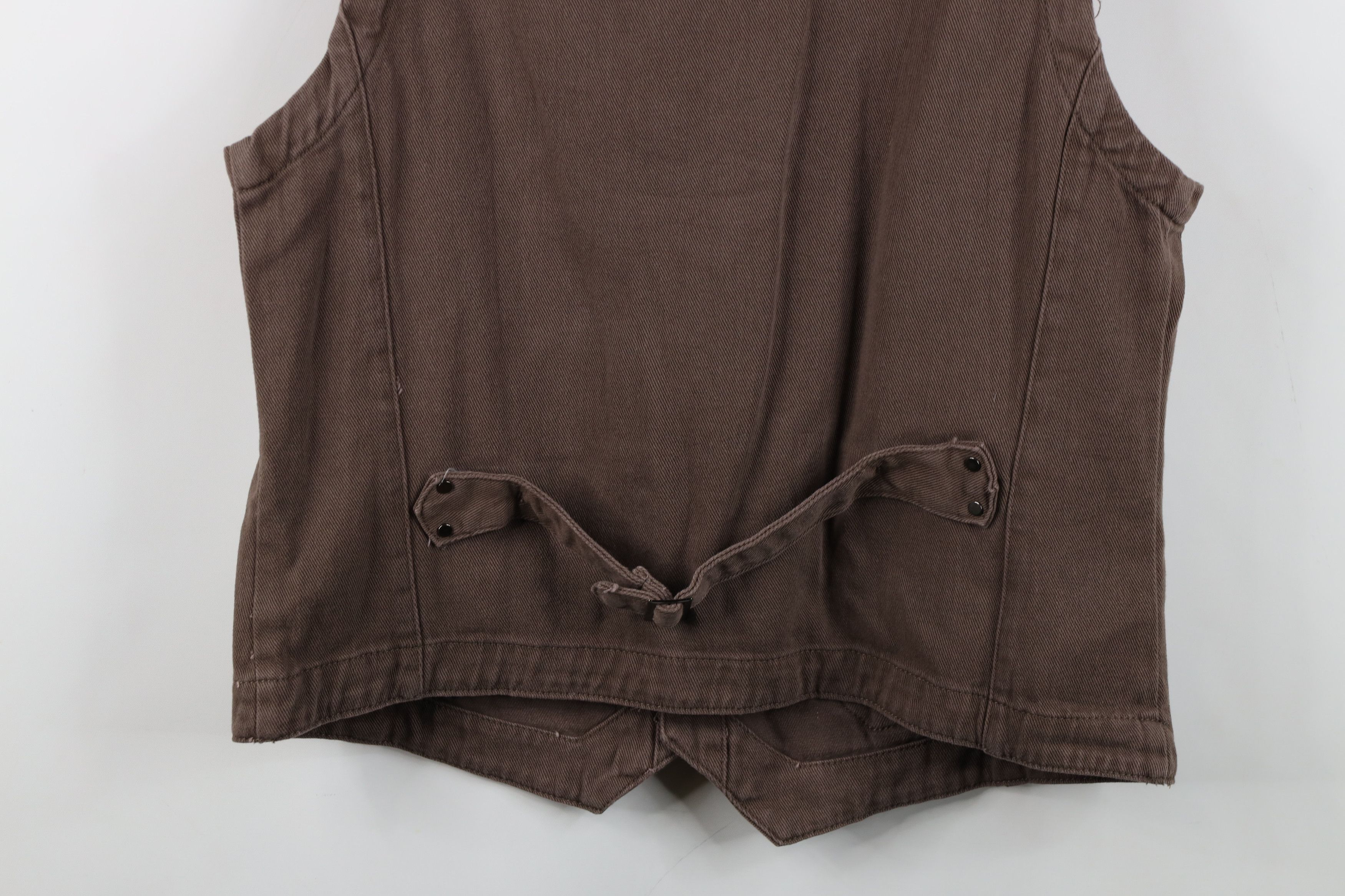 Vintage Deadstock Vintage Y2K Streetwear Back Vest Jacket Brown Size US L / EU 52-54 / 3 - 16 Thumbnail