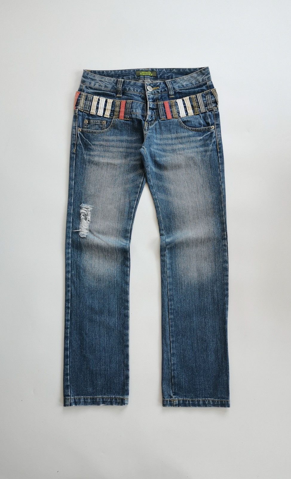 Japanese Brand Mouth Valley Double Waist Distressed Jeans Size US 30 / EU 46 - 2 Thumbnail