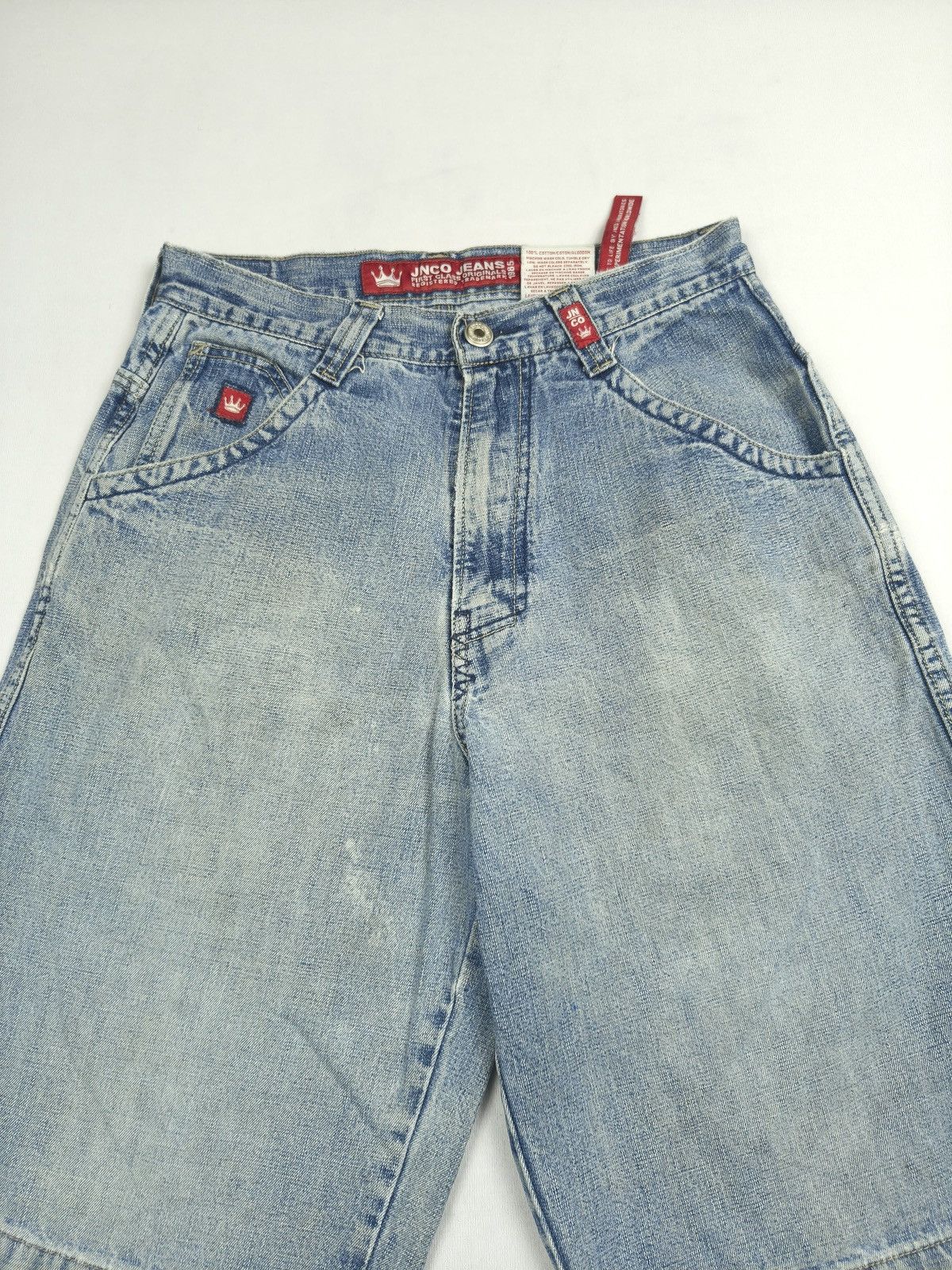 JNCO JNCO Skull print + Embroidered Baggy Jorts 💀 (070) Size US 28 / EU 44 - 6 Thumbnail